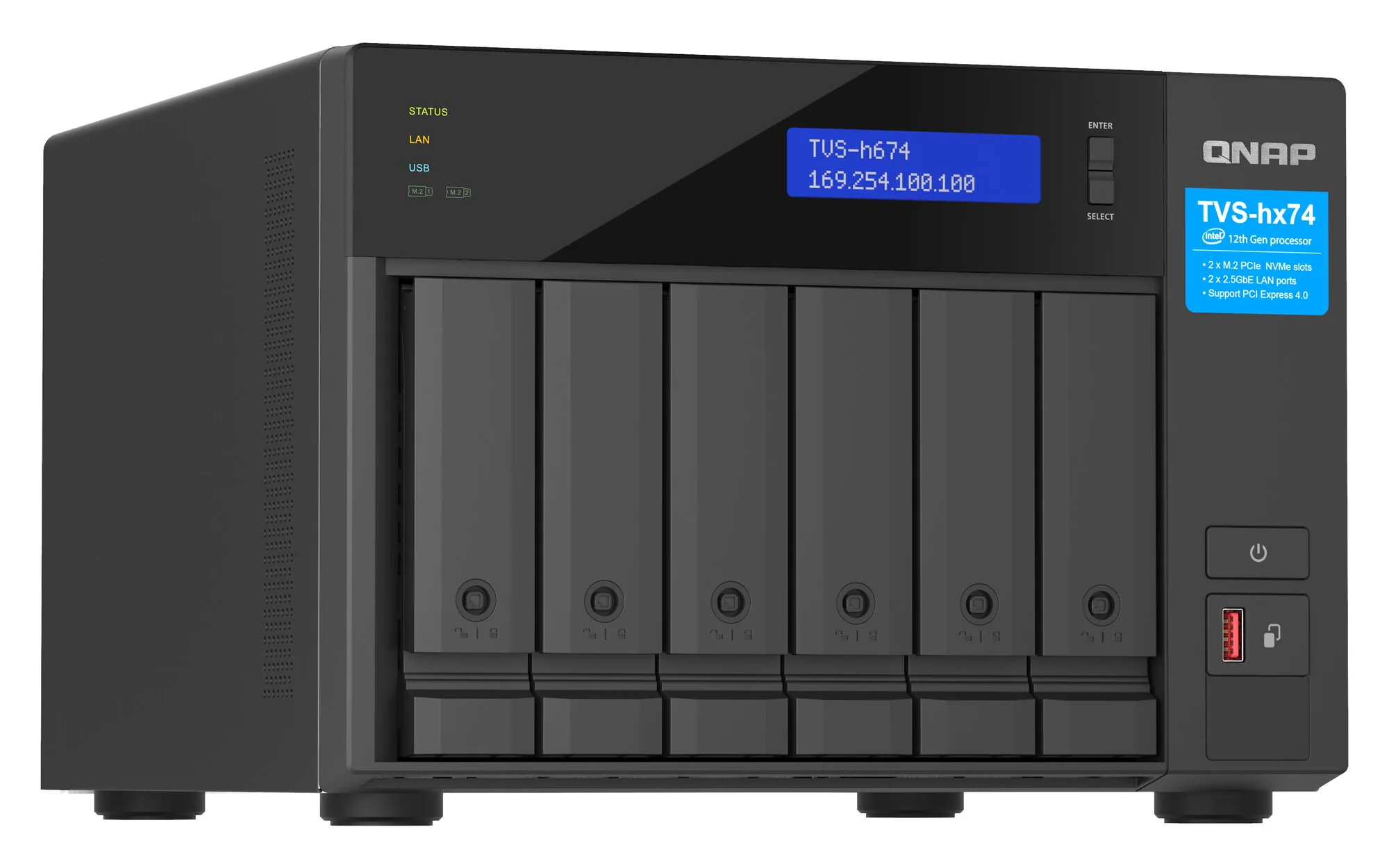 QNAP TVS-H674 NAS Tower Intel® Core™ i5 i5-12400 32 GB DDR4 0 TB QuTS hero Schwarz – Bild 4