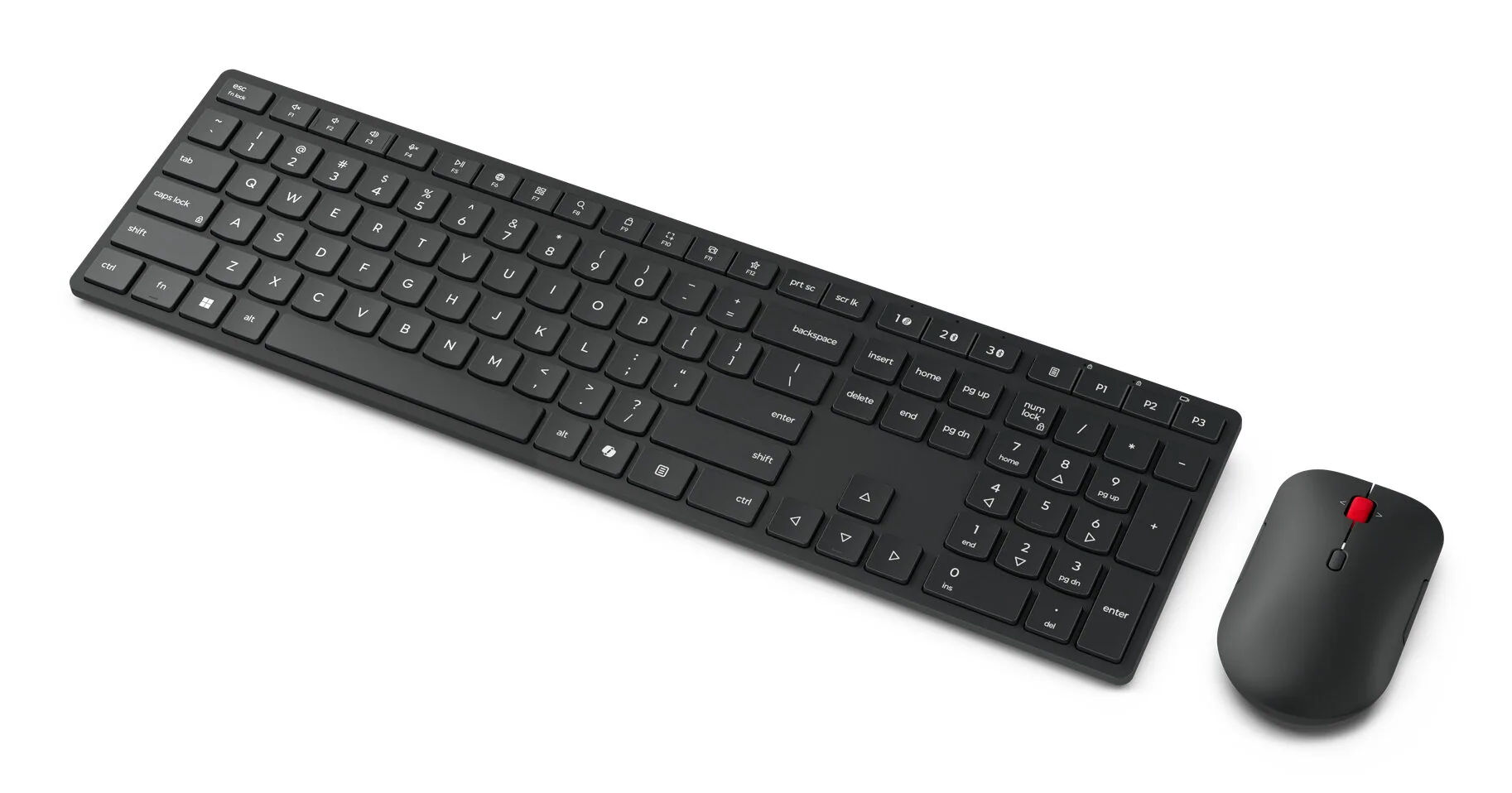 Lenovo 4X31S04848 Tastatur Maus enthalten Büro RF Wireless + Bluetooth US Englisch Schwarz – Bild 2