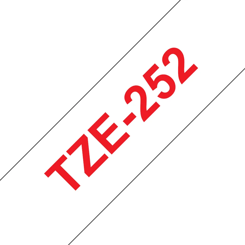 Brother TZE-252 Etiketten erstellendes Band Rot aud Weiss – Bild 1