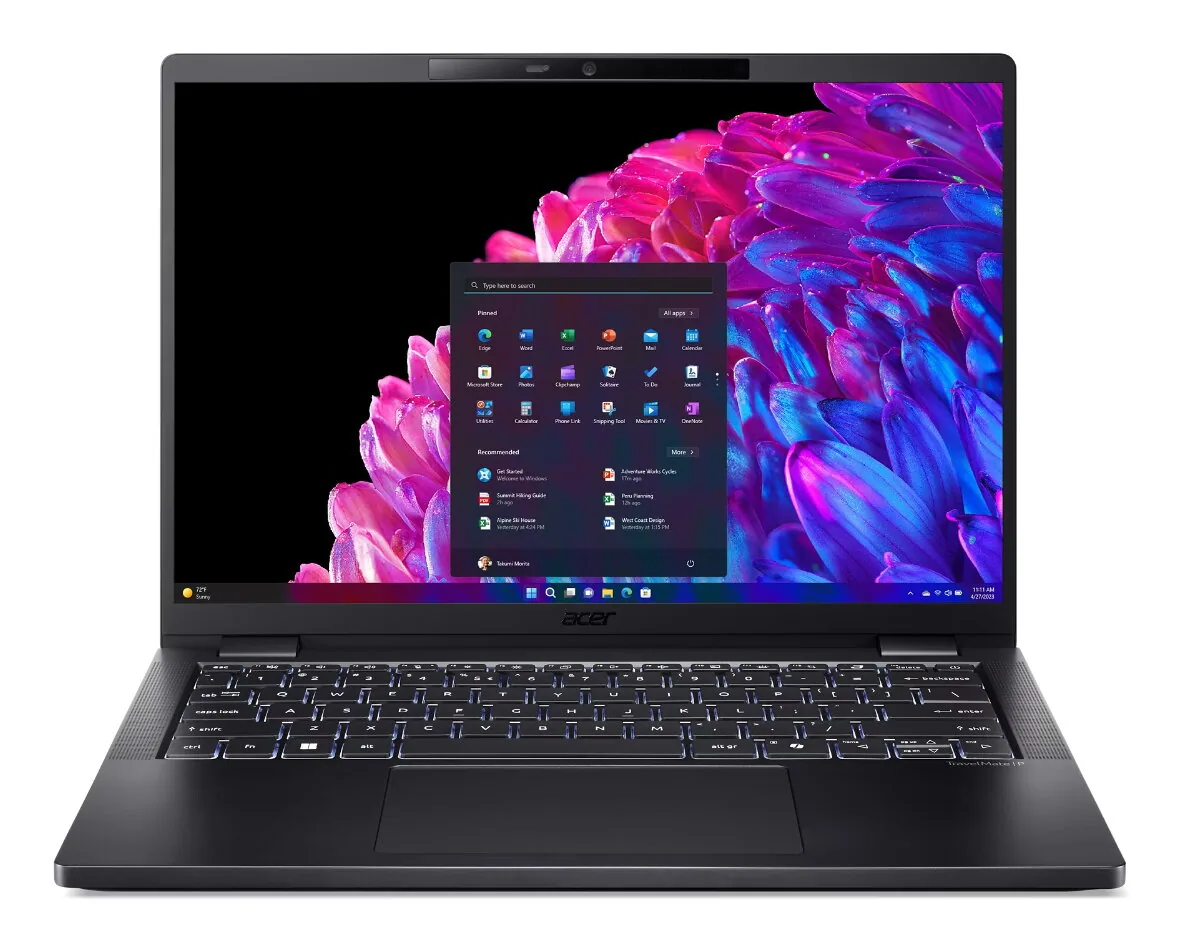 Acer TravelMate P6 TMP614-73-TCO-79JZ Intel Core Ultra 7 155H Laptop 35,6 cm (14") WUXGA 16 GB LPDDR5x-SDRAM 512 GB SSD Wi-Fi 7 (802.11be) Windows 11 Pro Schwarz – Bild 1