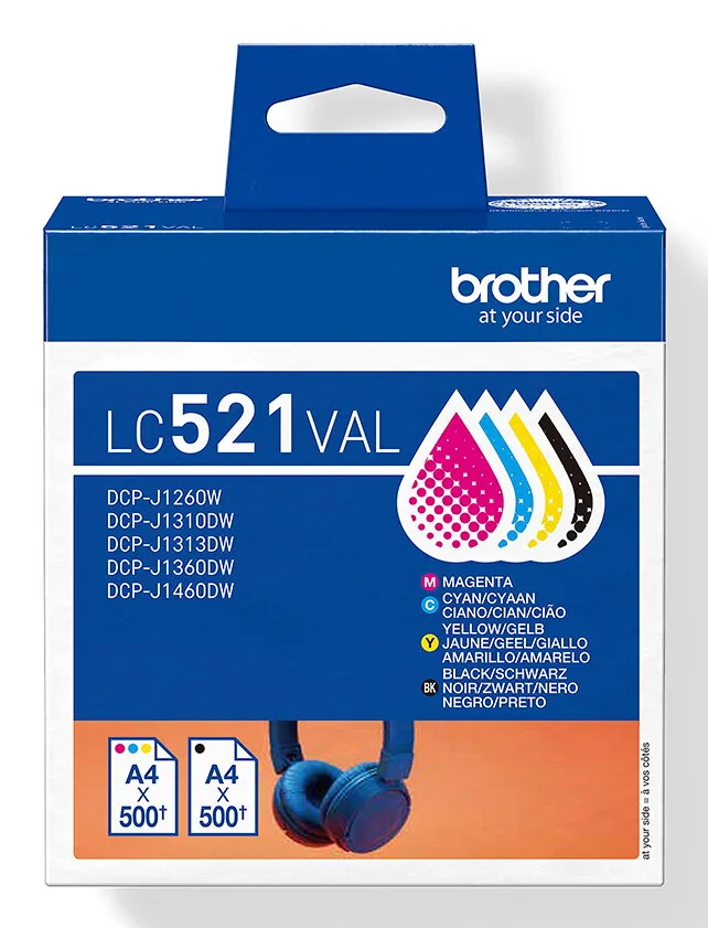 Brother LC521VAL Druckerpatrone 4 Stück(e) Original Schwarz, Cyan, Magenta, Gelb – Bild 4