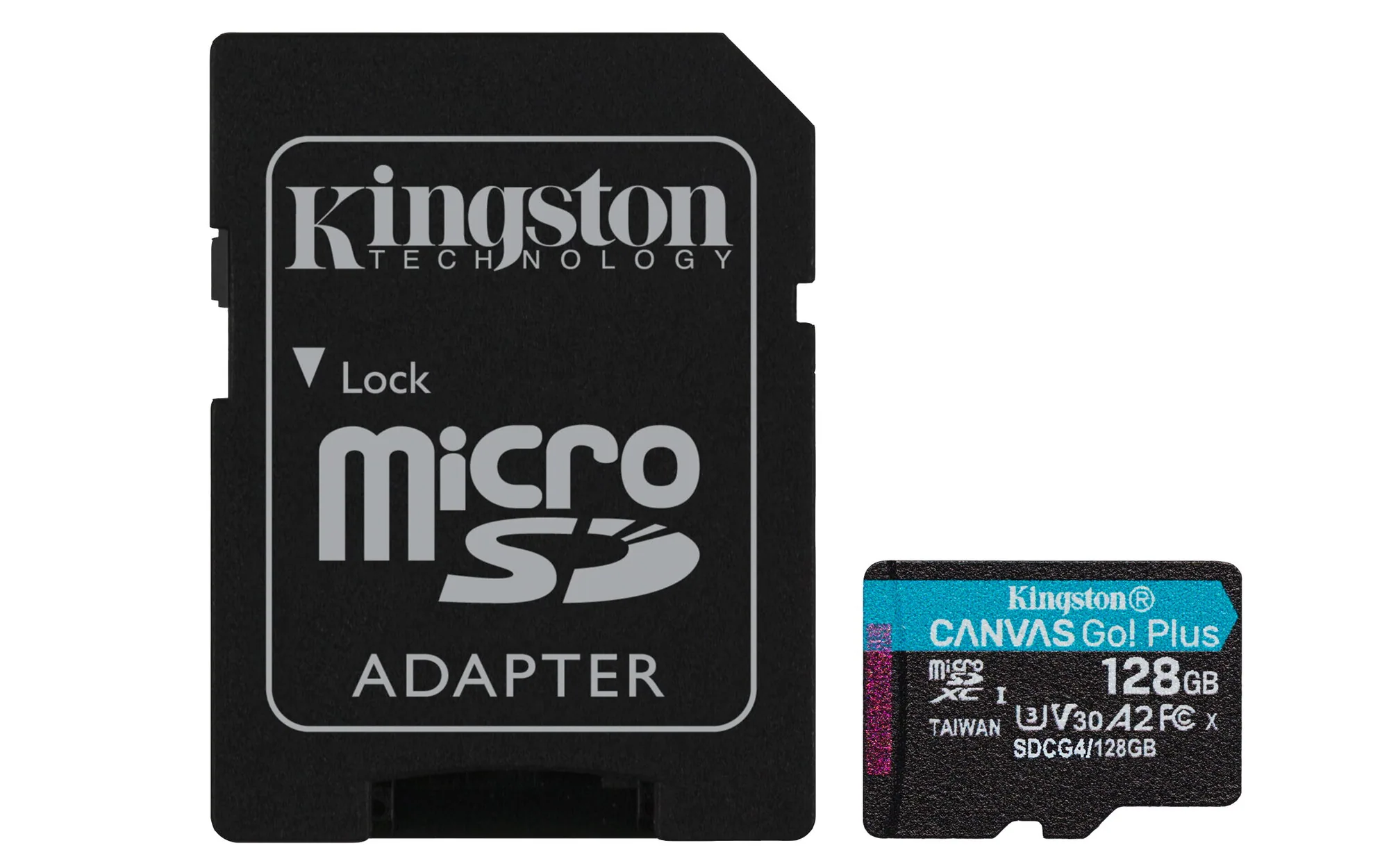 Kingston Technology 128GB microSDXC Canvas Go Plus Gen4 200 MB/s A2 U3 V30-Karte + Adapter – Bild 1