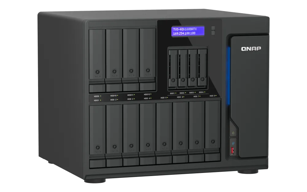 QNAP TVS-AIH1688ATX-U7-32G NAS & Speicherserver Tower 32 GB DDR5 0 TB QuTS hero Schwarz – Bild 5