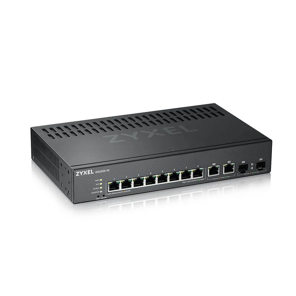 Zyxel GS2220-10-EU0101F Netzwerk-Switch Managed L2 Gigabit Ethernet (10/100/1000) Schwarz – Bild 1