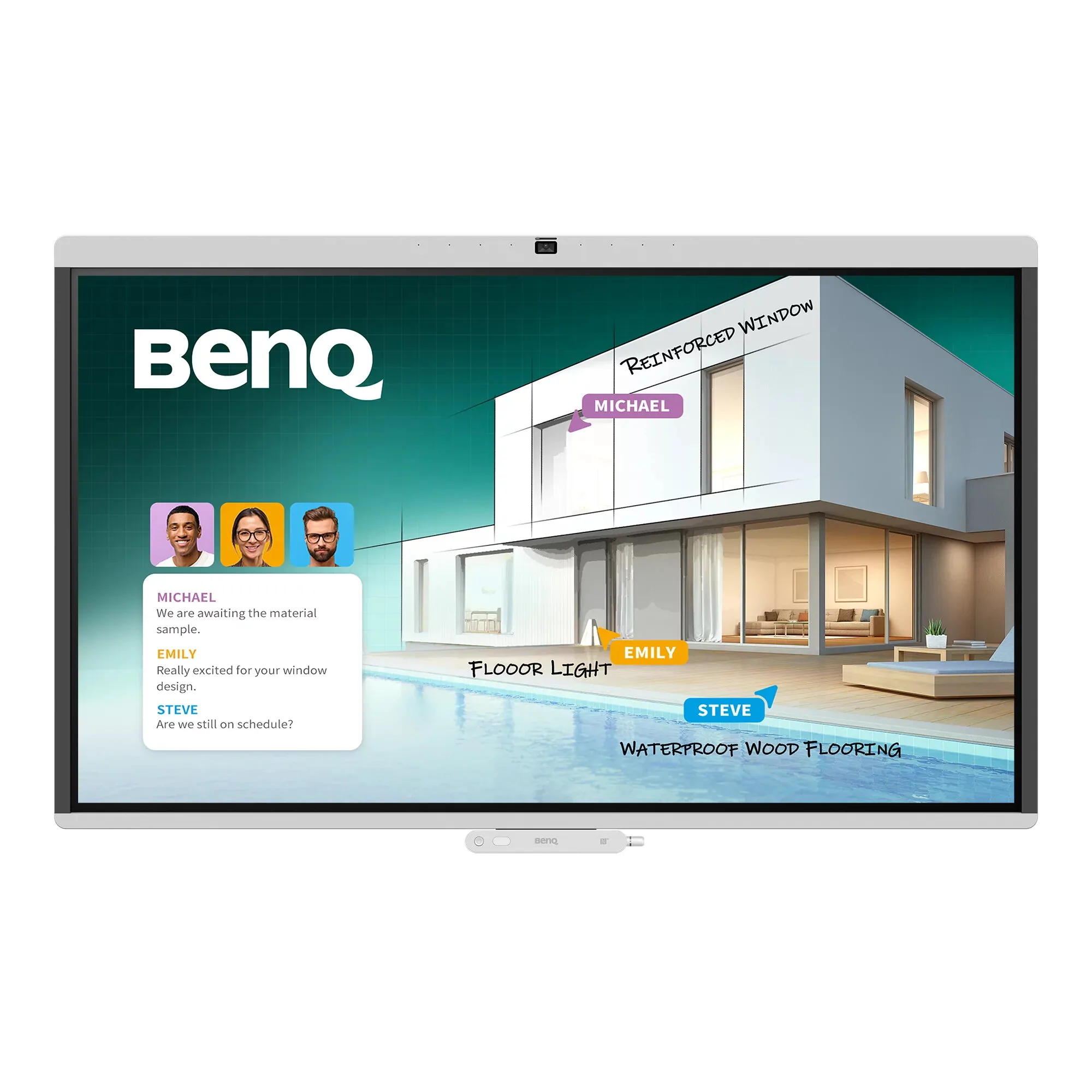 BenQ CM5505 Interaktives Whiteboard 139,7 cm (55") 3840 x 2160 Pixel Touchscreen Weiß USB / Bluetooth – Bild 1