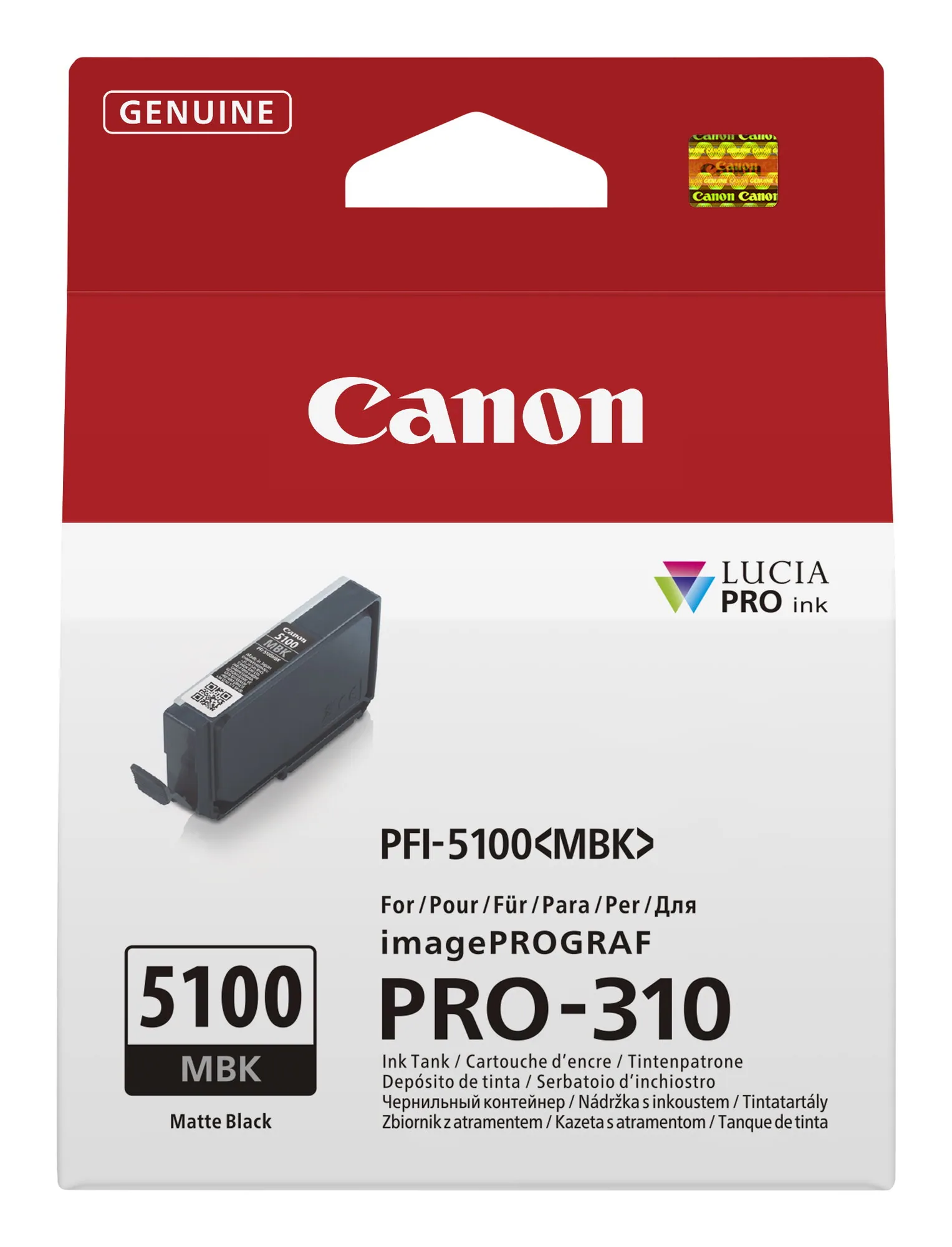 Canon PFI-5100 MBK Druckerpatrone 1 Stück(e) Original Mattschwarz – Bild 1