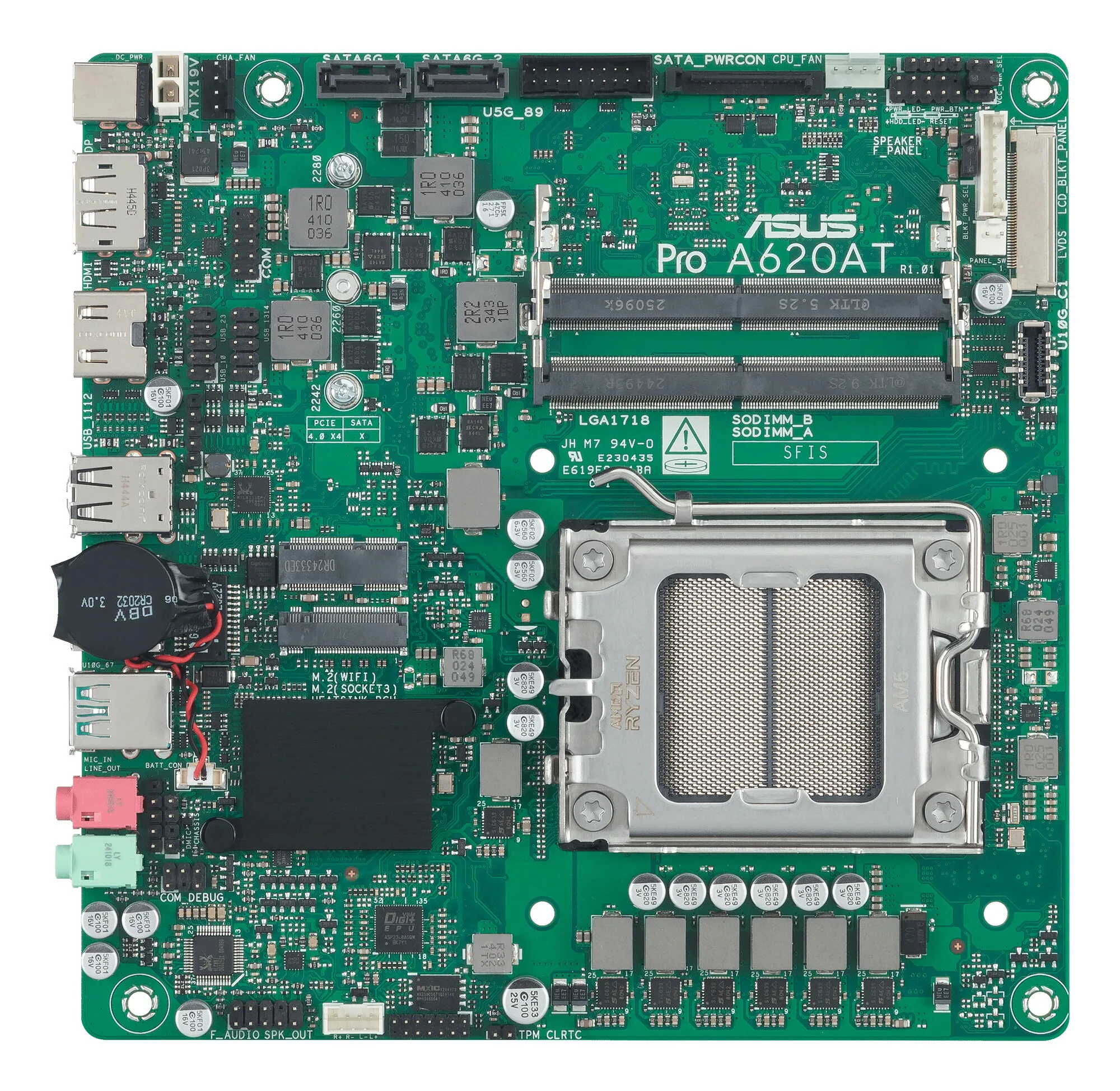 ASUS Pro A620AT-CSM AMD A620A Sockel AM5 Thin Mini ITX – Bild 1