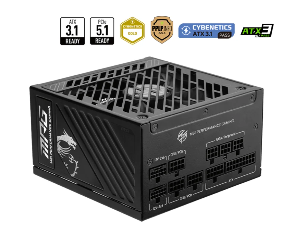 MSI MPG A1250GS PCIE5 Netzteil 1250 W 20+4 pin ATX ATX Schwarz – Bild 6