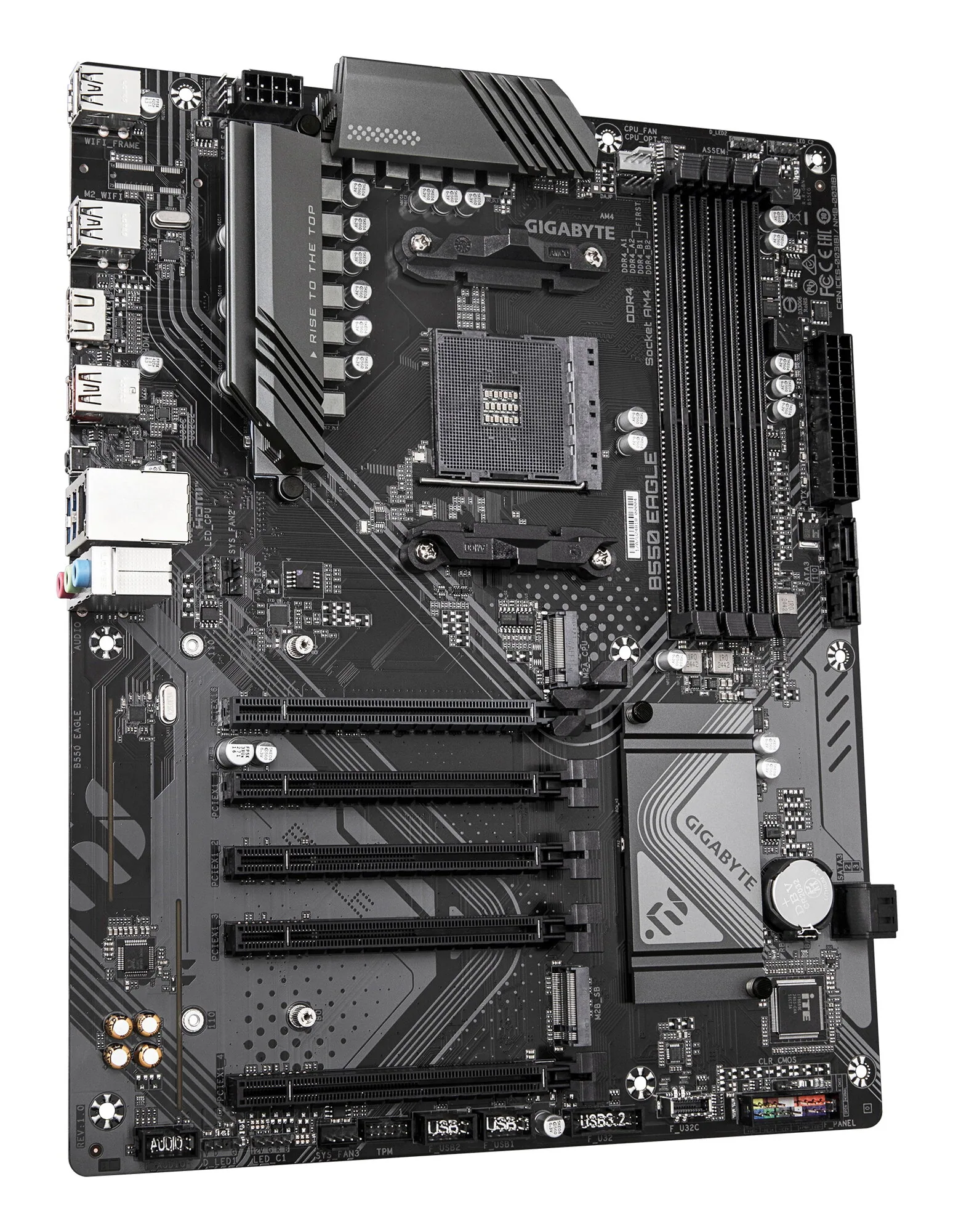GIGABYTE B550 EAGLE Mainboard – AMD Ryzen 5000 G-Serie CPUs, 10+3+1 Phasen VRM, bis zu 3200 MHz DDR4, 1xPCIe 4.0 + 1xPCIe 3.0 M.2, 1GbE LAN, USB 3.2 Gen 2 – Bild 3