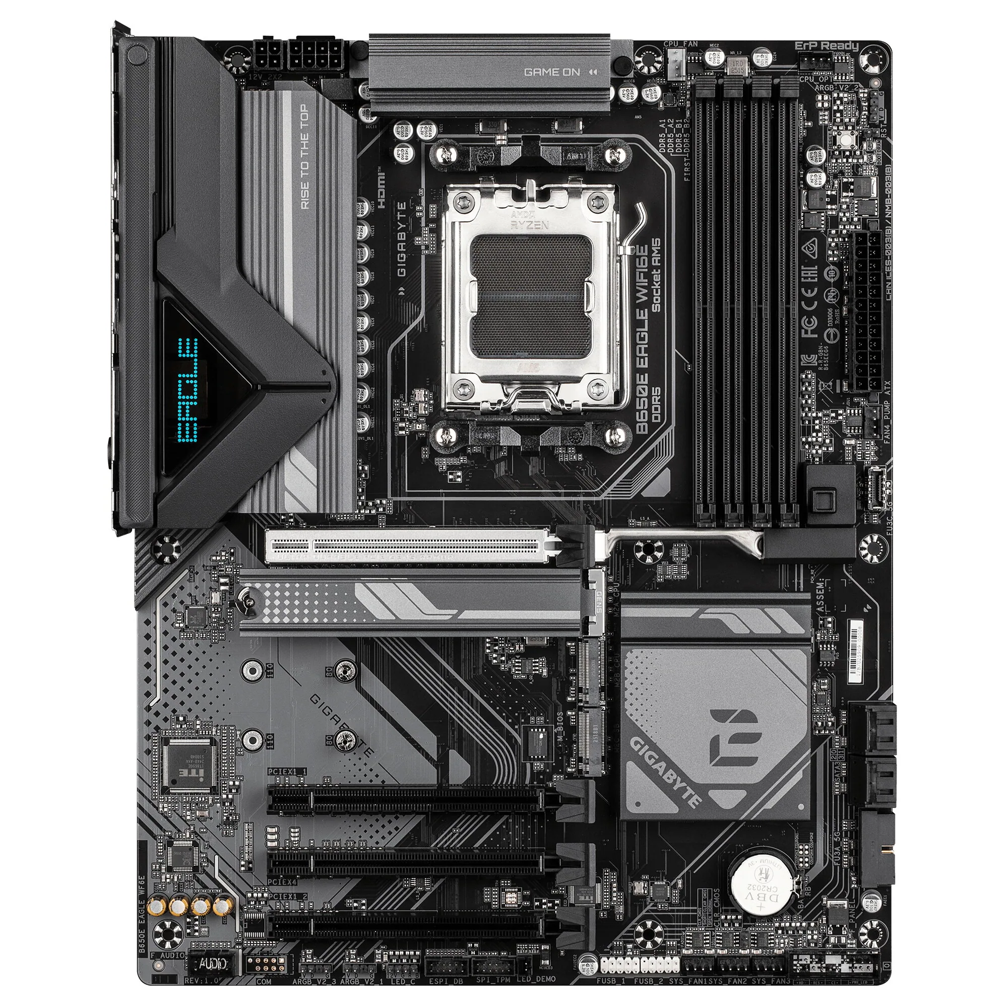 GIGABYTE B650E EAGLE WIFI6E Mainboard - AMD Ryzen 9000 Series CPUs, 8+2+2 Phasen VRM, bis zu 8200MHz DDR5 (O.C), 1xPCIe 5.0 + 2xPCIe 4.0 M.2, 2.5GbE LAN, WIFI 6E, USB 3.2 Gen 2 – Bild 2