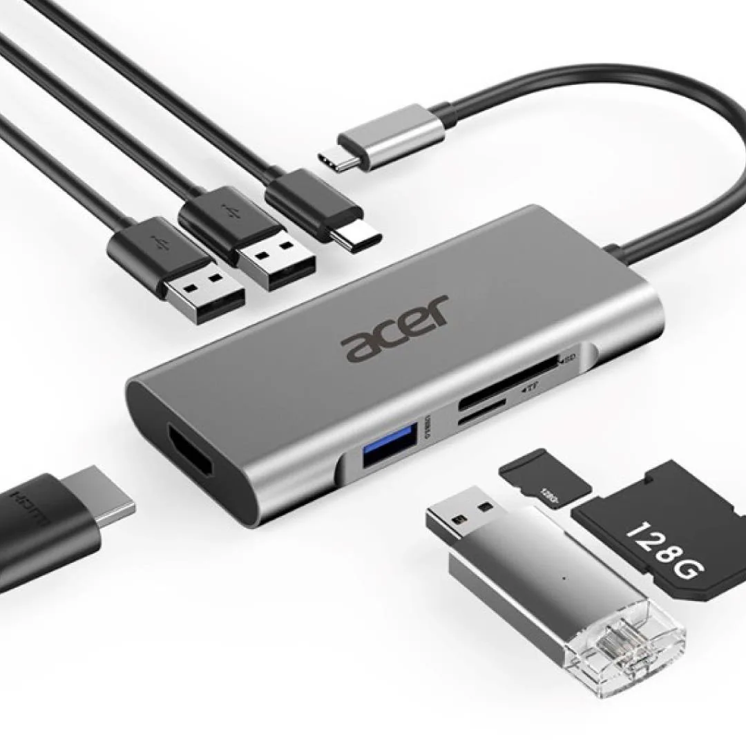Acer GP.DCK11.00N laptop-dockingstation & portreplikator Kabelgebunden USB 3.2 Gen 1 (3.1 Gen 1) Type-C Silber – Bild 4