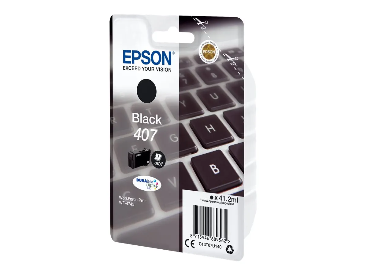 Epson 407L Tastatur DURABrite Ultra Single Black Tinte