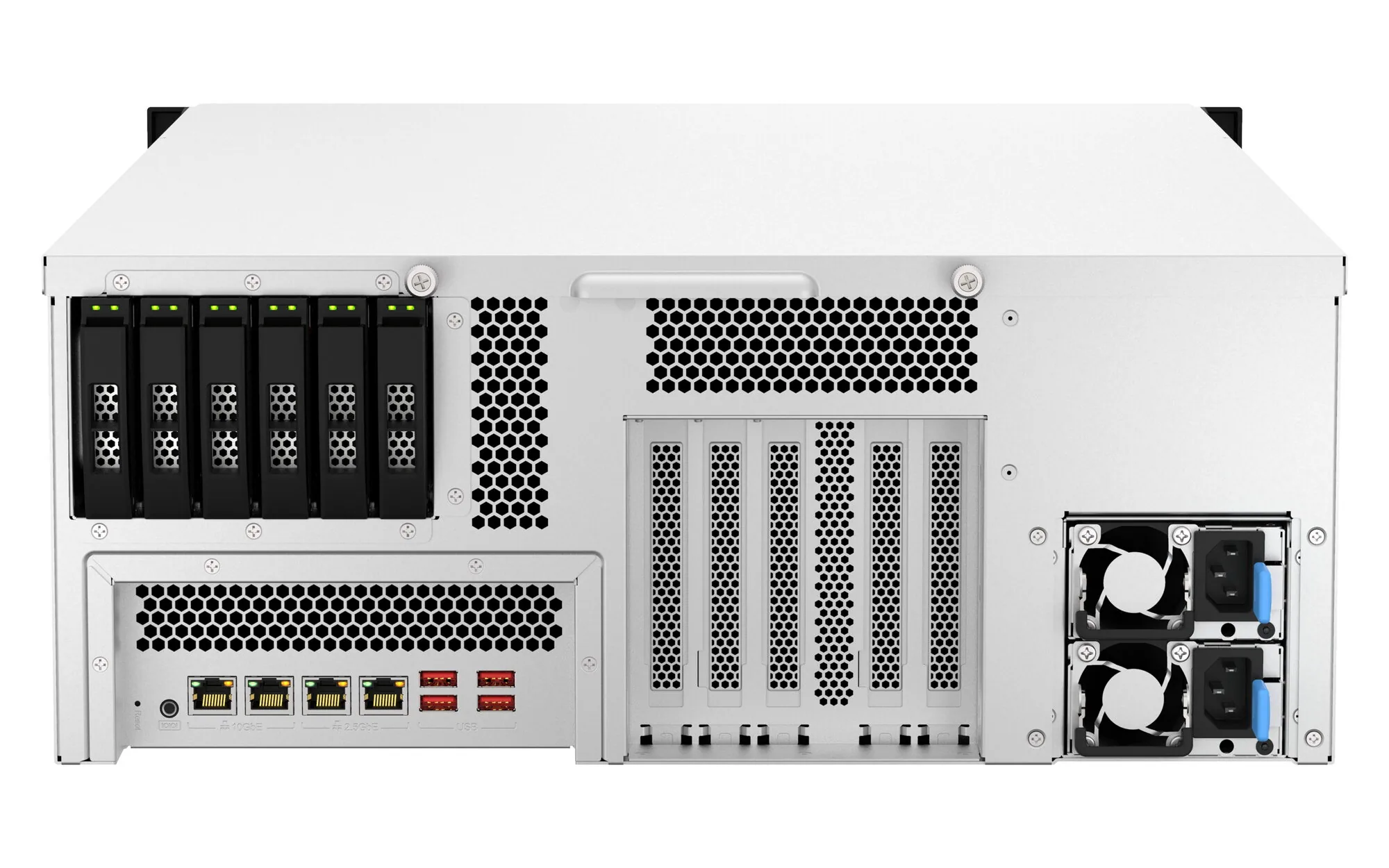 QNAP TS-H3087XU-RP NAS Rack (4U) Intel Xeon E E-2378 64 GB DDR4 0 TB QuTS hero Schwarz, Weiß – Bild 6