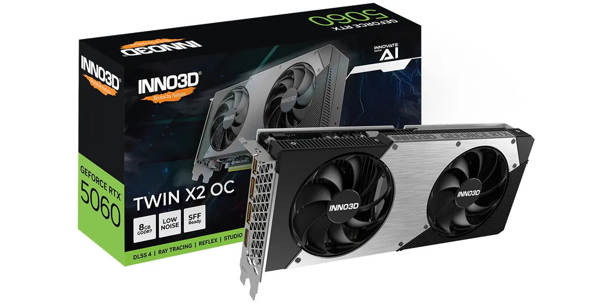 Inno3D RTX5060 Twin X2 OC 8 GB GDDR7 HDMI 3xDP (N50602-08D7X-195071N)