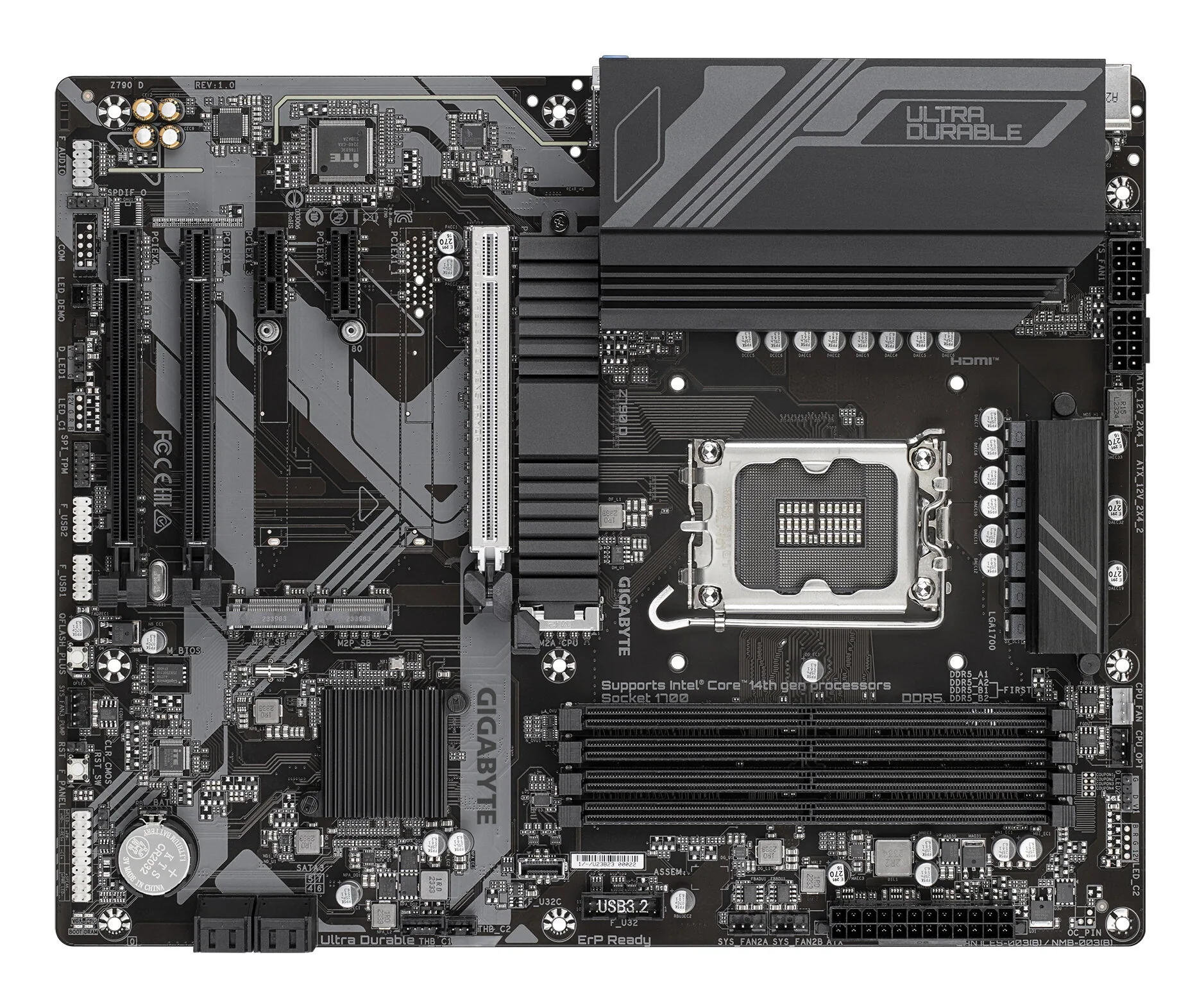 GIGABYTE Z790 D Motherboard - Unterstützt Intel Core 14. Generation CPUs, 12+1+1 Phasen Digital VRM, bis zu 7600MHz DDR5 (OC), 3xPCIe 4.0 M.2, 2.5GbE LAN, USB 3.2 Gen 2 – Bild 3
