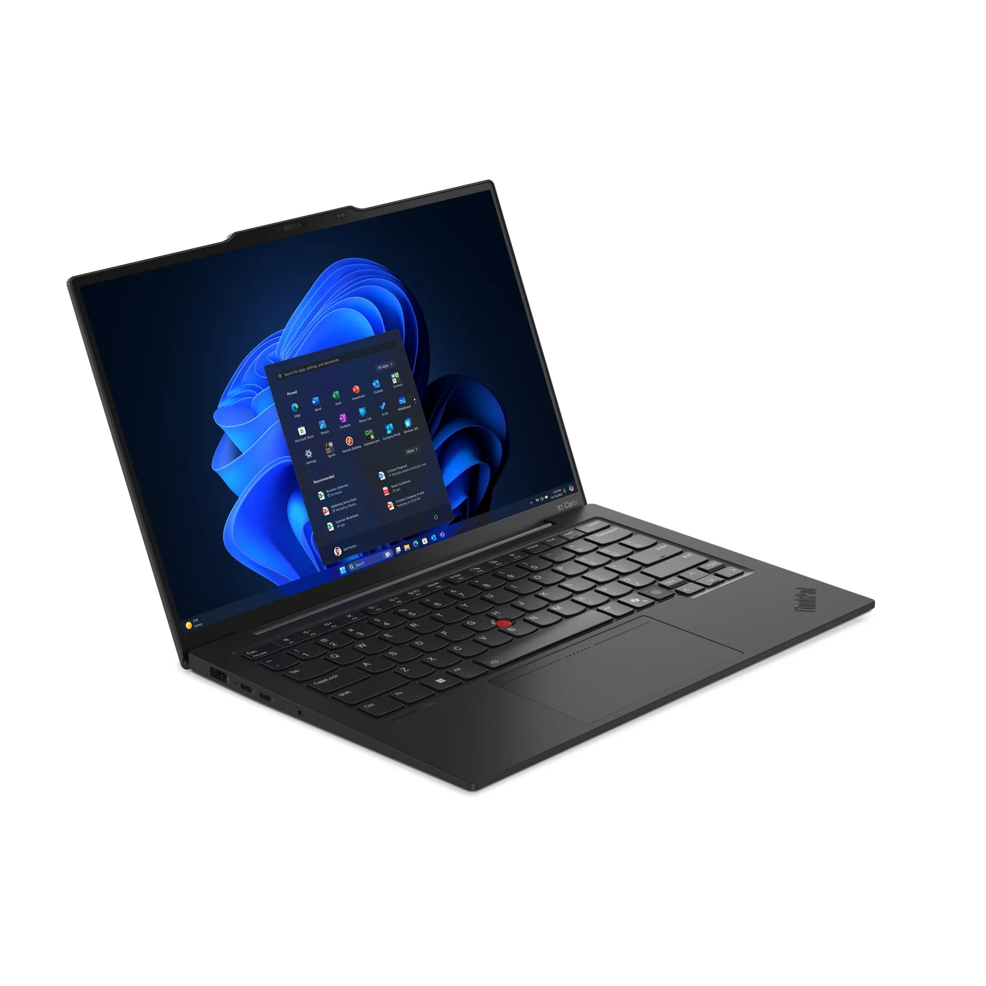 Lenovo ThinkPad X1 Carbon Gen 13 Aura Edition Copilot+ PC Intel Core Ultra 7 258V Laptop 35,6 cm (14") 2.8K 32 GB LPDDR5x-SDRAM 2 TB SSD Wi-Fi 7 (802.11be) Windows 11 Pro Schwarz Deutsch – Bild 3