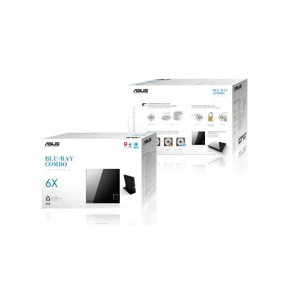 ASUS SBC-06D2X-U Optisches Laufwerk Blu-Ray DVD Combo Schwarz – Bild 3