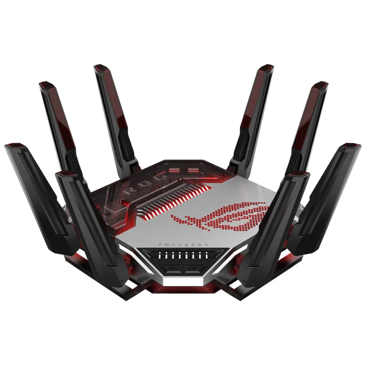 ASUS ROG Rapture GT-BN98 WLAN-Router 10 Gigabit Ethernet Quad-band (2.4 GHz / 5 GHz-1 / 5 GHz-2 / 6 GHz) Schwarz, Weiß – Bild 1
