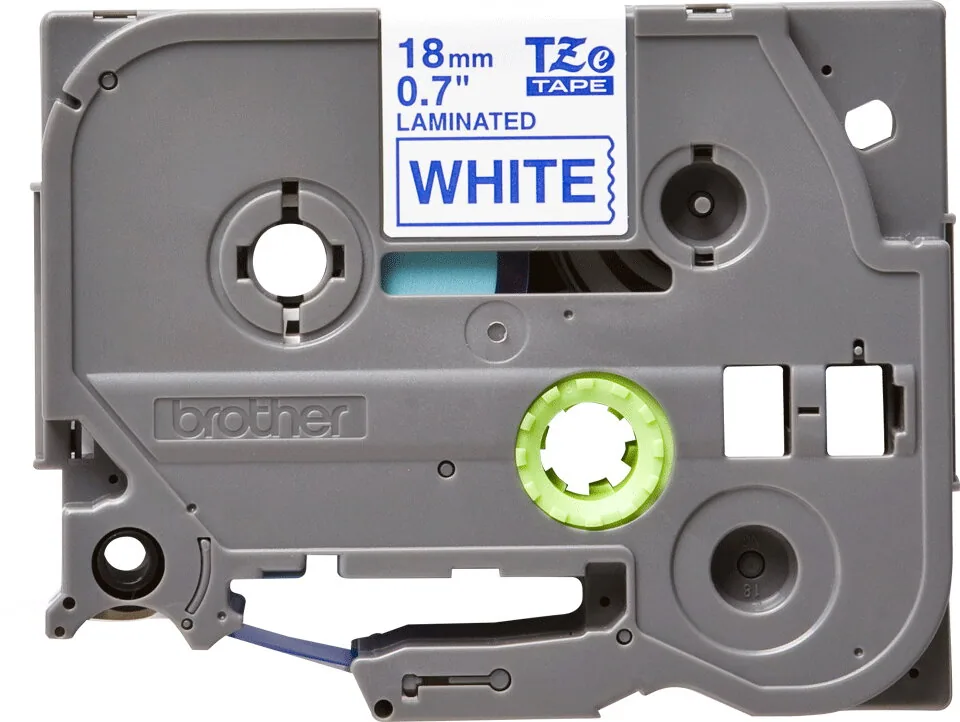 Brother TZE-243 Etiketten erstellendes Band Blau auf weiss – Bild 2