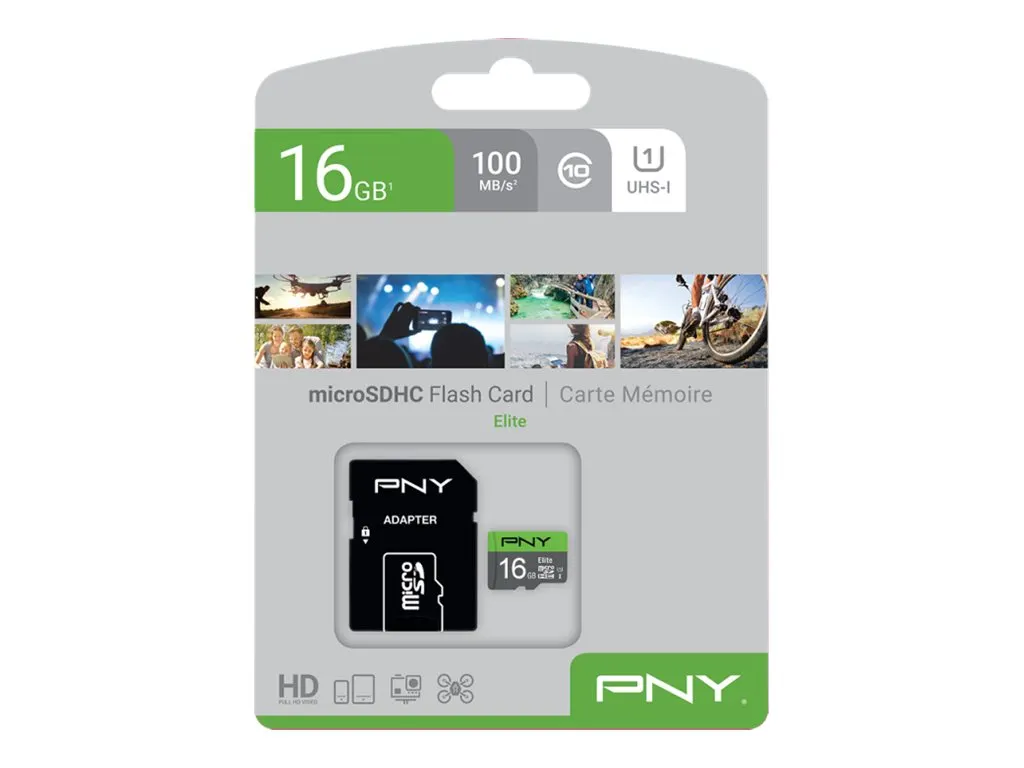SD MicroSD HC Card PNY Elite Class 10 U1