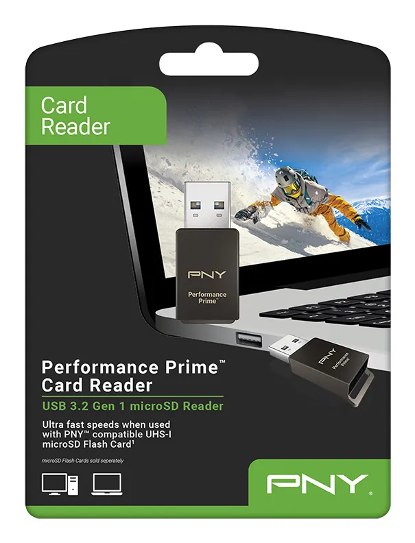 SD MicroSD XC Card PNY Performance Prime Memory Card Reader