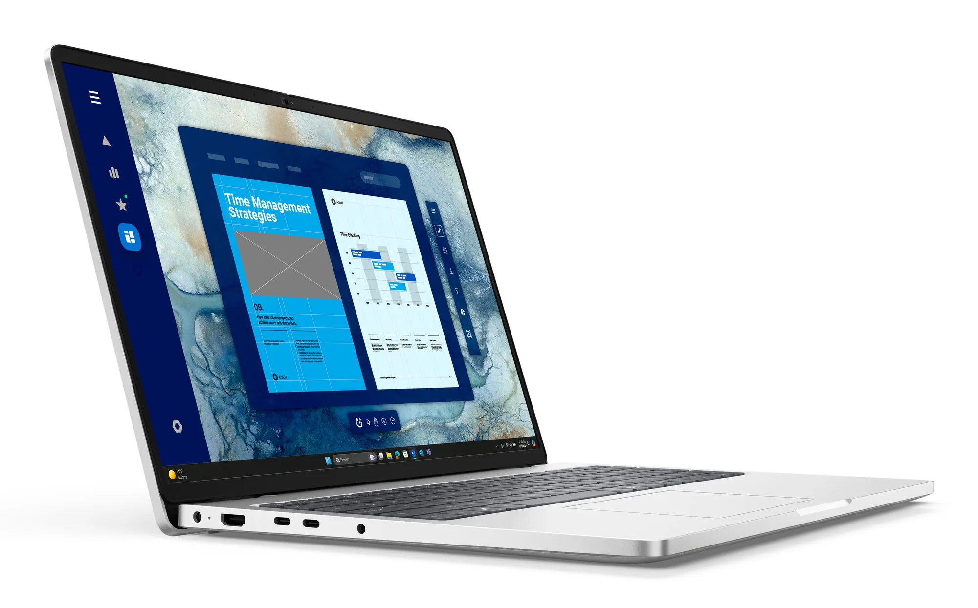 DELL Pro 16 PC16250 Intel Core Ultra 5 235U Laptop 40,6 cm (16") Full HD+ 16 GB DDR5-SDRAM 512 GB SSD Wi-Fi 6E (802.11ax) Windows 11 Pro Platin, Silber Deutsch – Bild 2