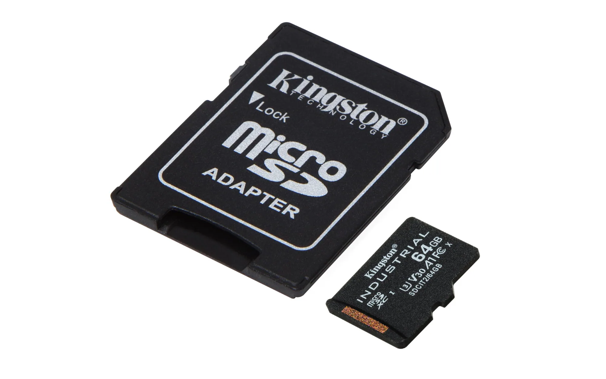 Kingston Technology 64GB microSDXC Industrial C10 A1 pSLC Karte + SD-Adapter – Bild 2