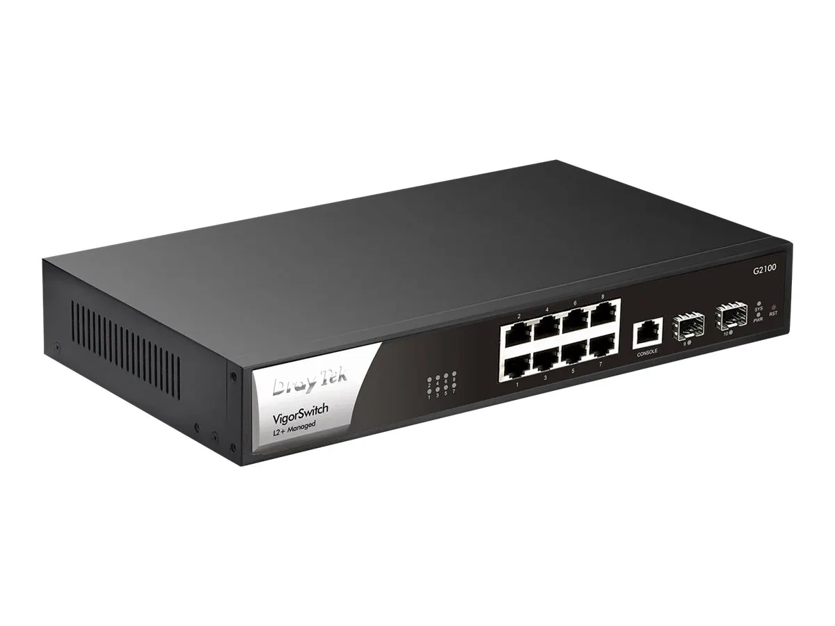 DrayTek Switch 270 mm VigorSwitch G-2100 2x SFP+/ 8x Gigabit-Ethernet