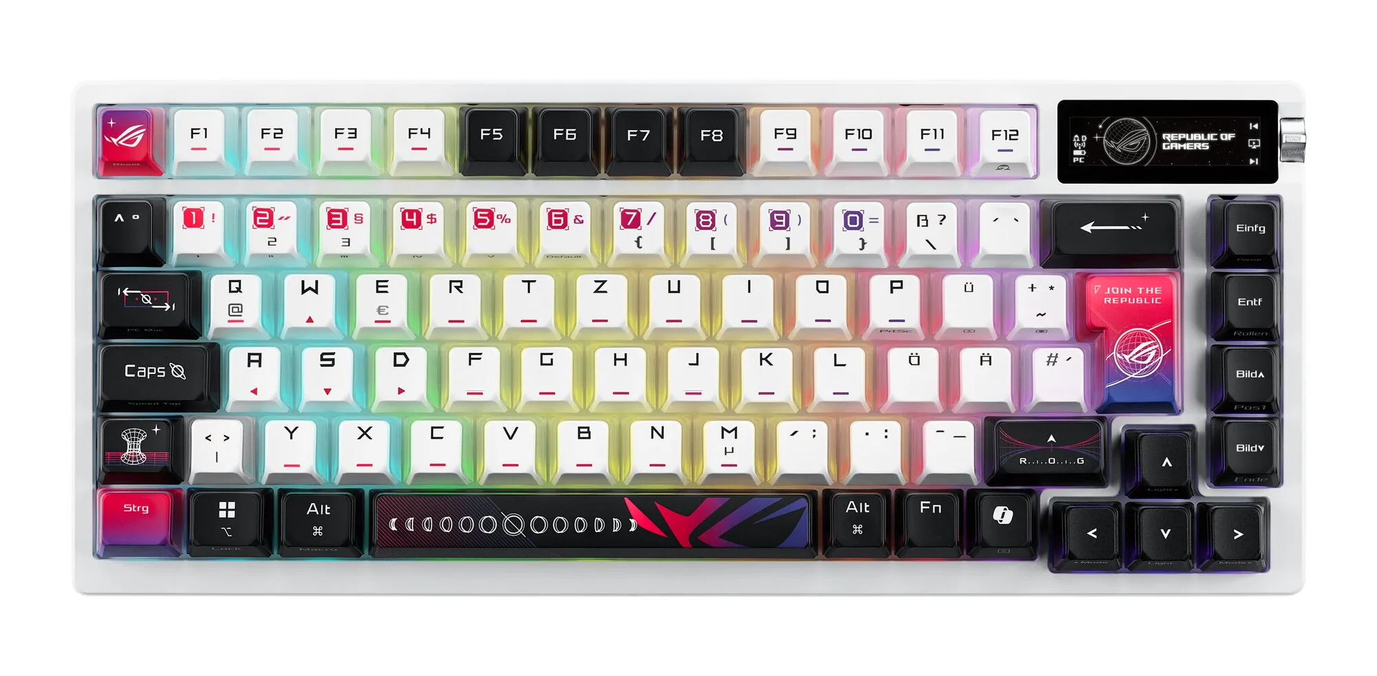ASUS ROG Azoth X Tastatur Gaming USB + RF Wireless + Bluetooth QWERTZ Weiß – Bild 2