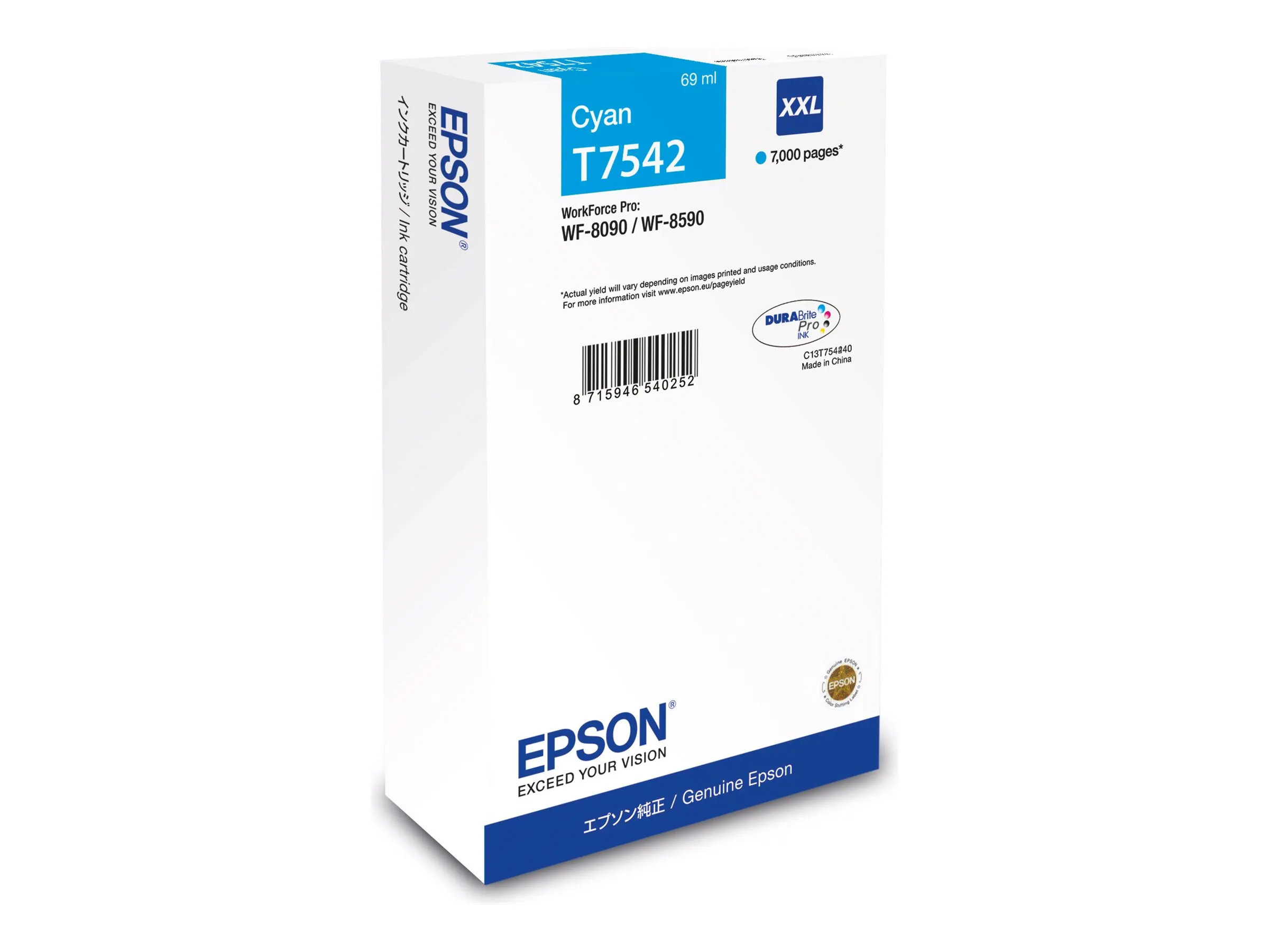 Epson T7542 Druckerpatrone Original Hohe (XL-) Ausbeute Cyan