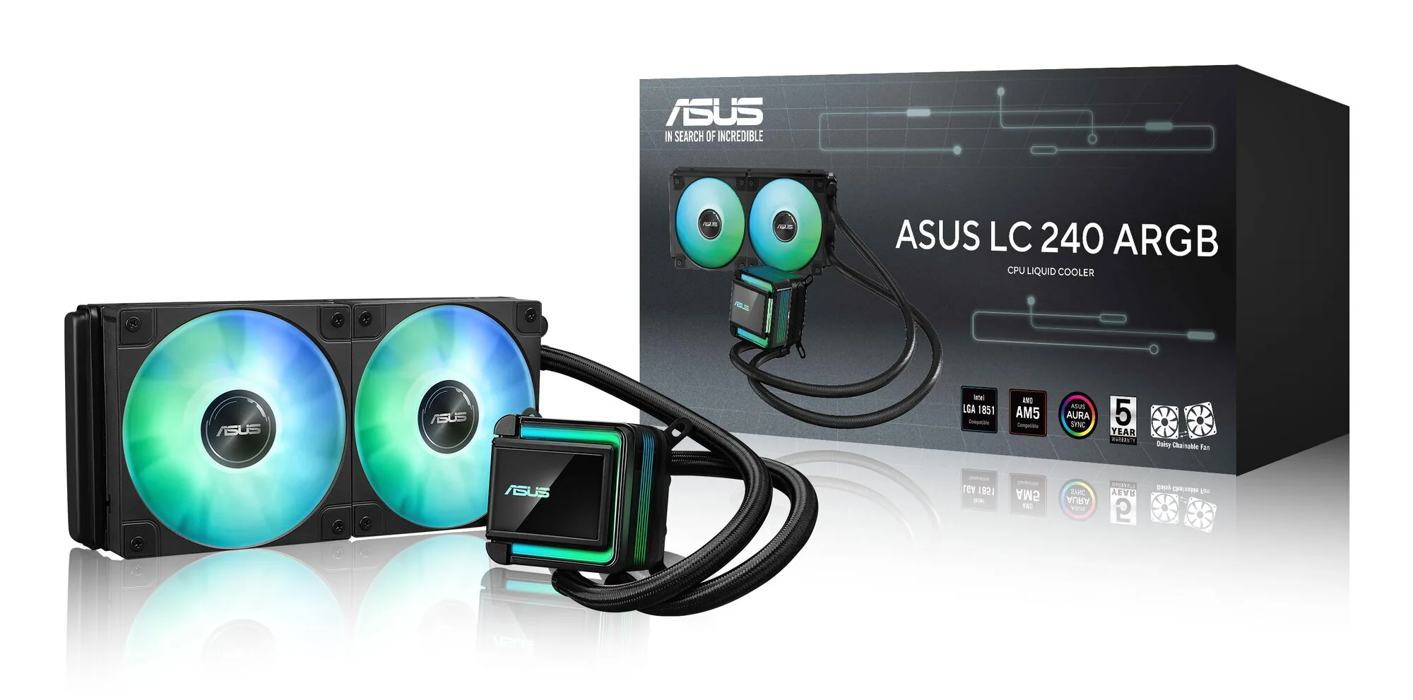 ASUS LC 240 ARGB Prozessor All-in-One-Flüssigkeitskühler 12 cm Schwarz 1 Stück(e) – Bild 1