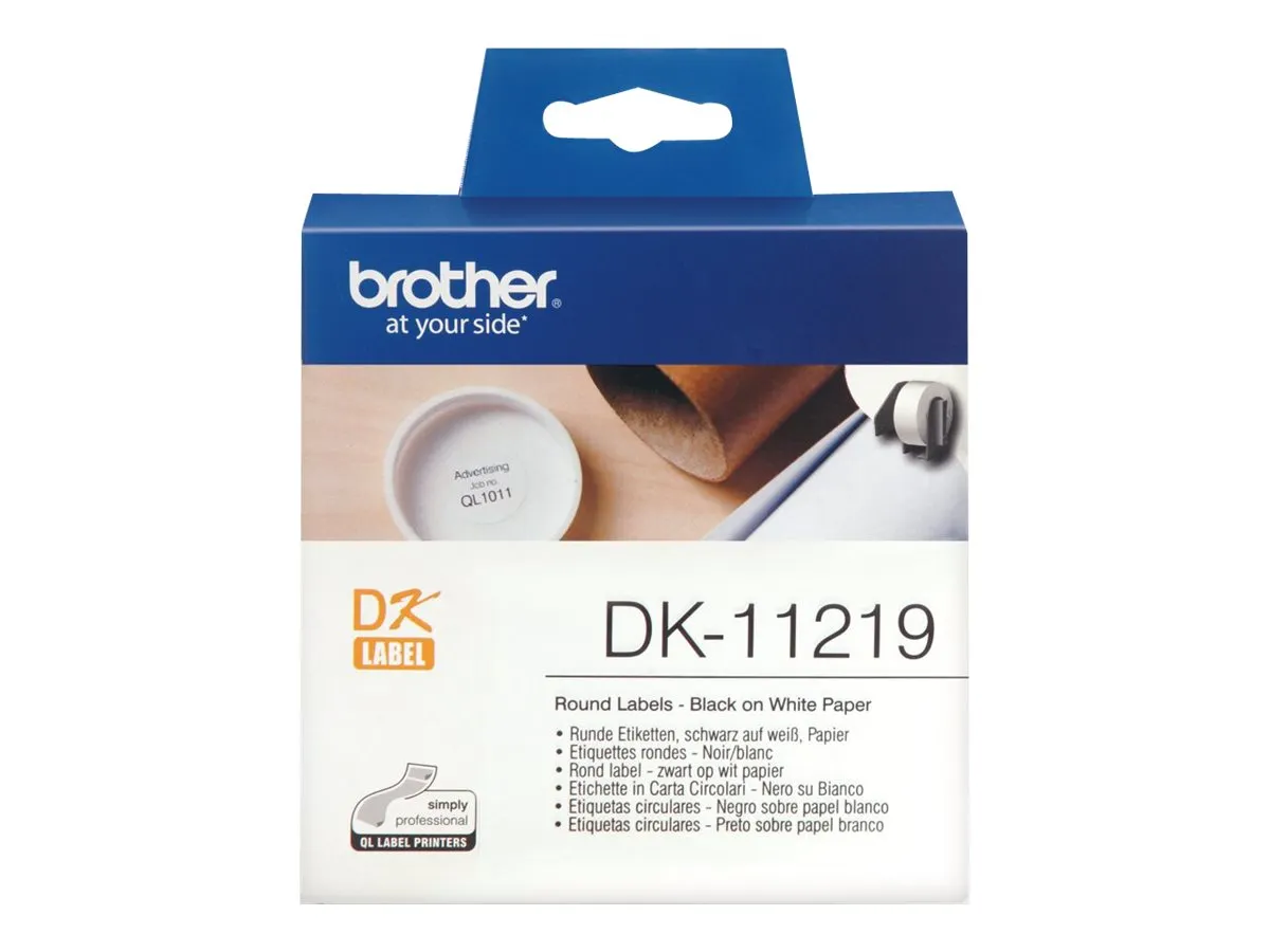 Endlosetiketten Brother DK-11219 rund, weiß (1200St./ROlle)