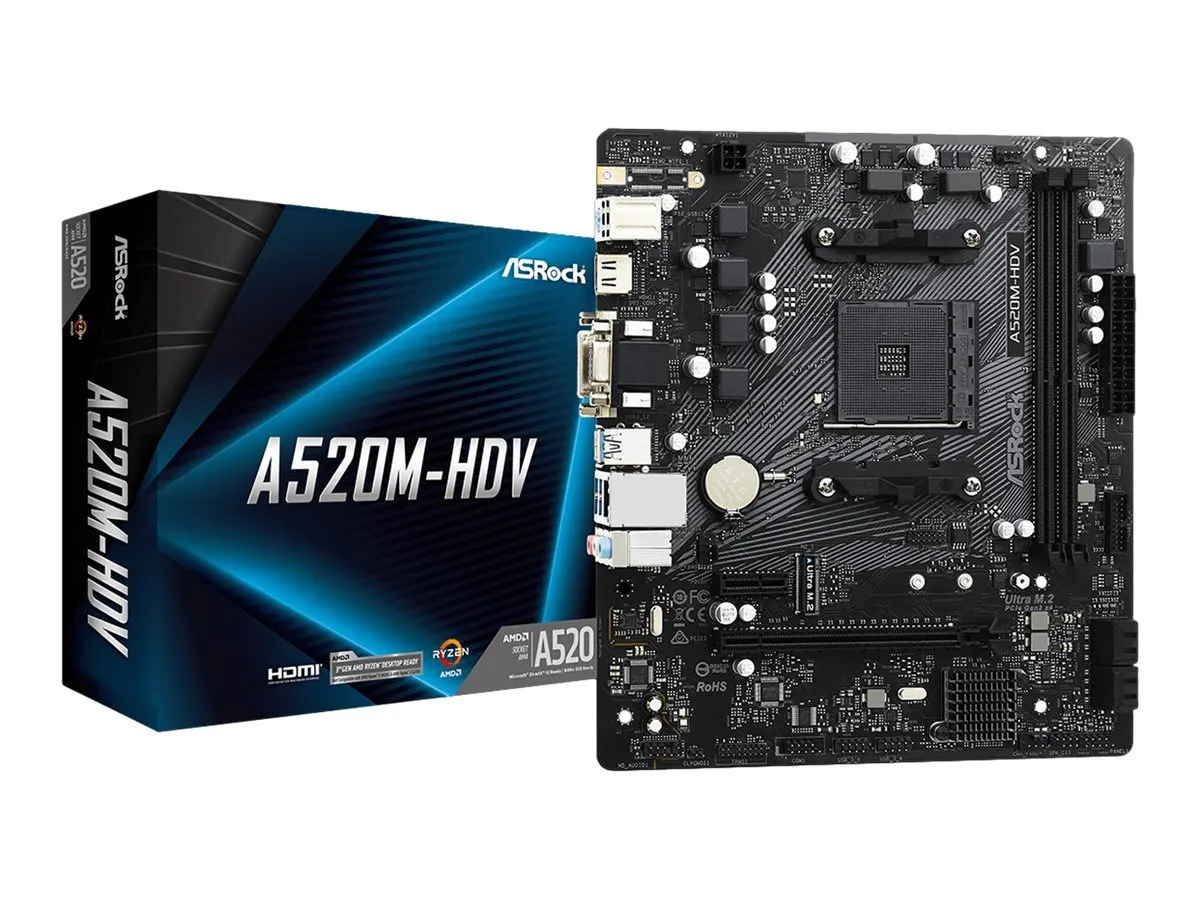 ASRock A520M-HDV                 AM4 mATX VGA/HDMI/DVI  DDR4 retail