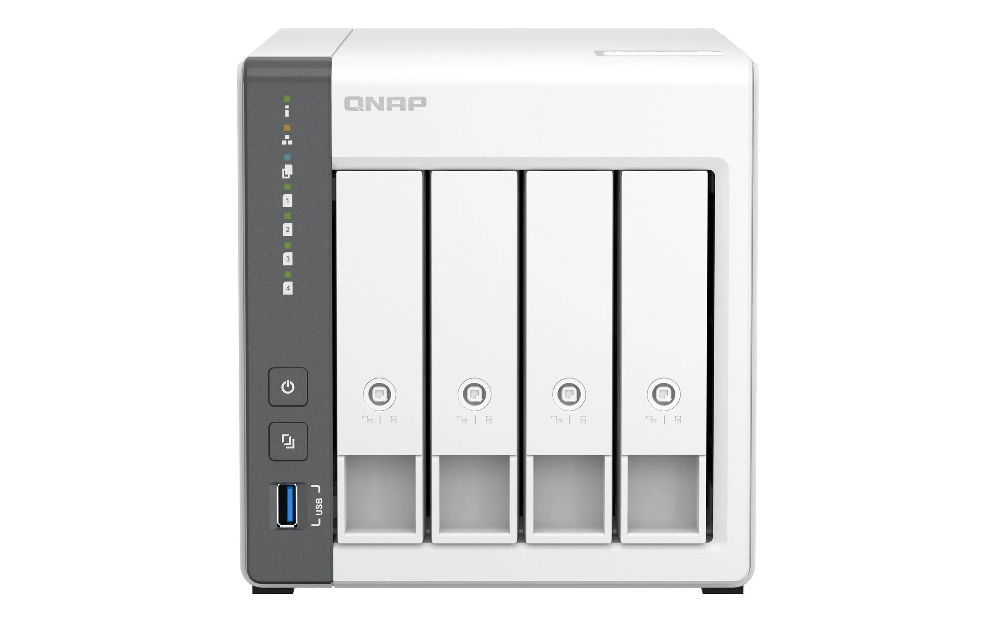 QNAP TS-433 NAS Tower ARM Cortex-A55 4 GB 0 TB QNAP QTS Weiß – Bild 1