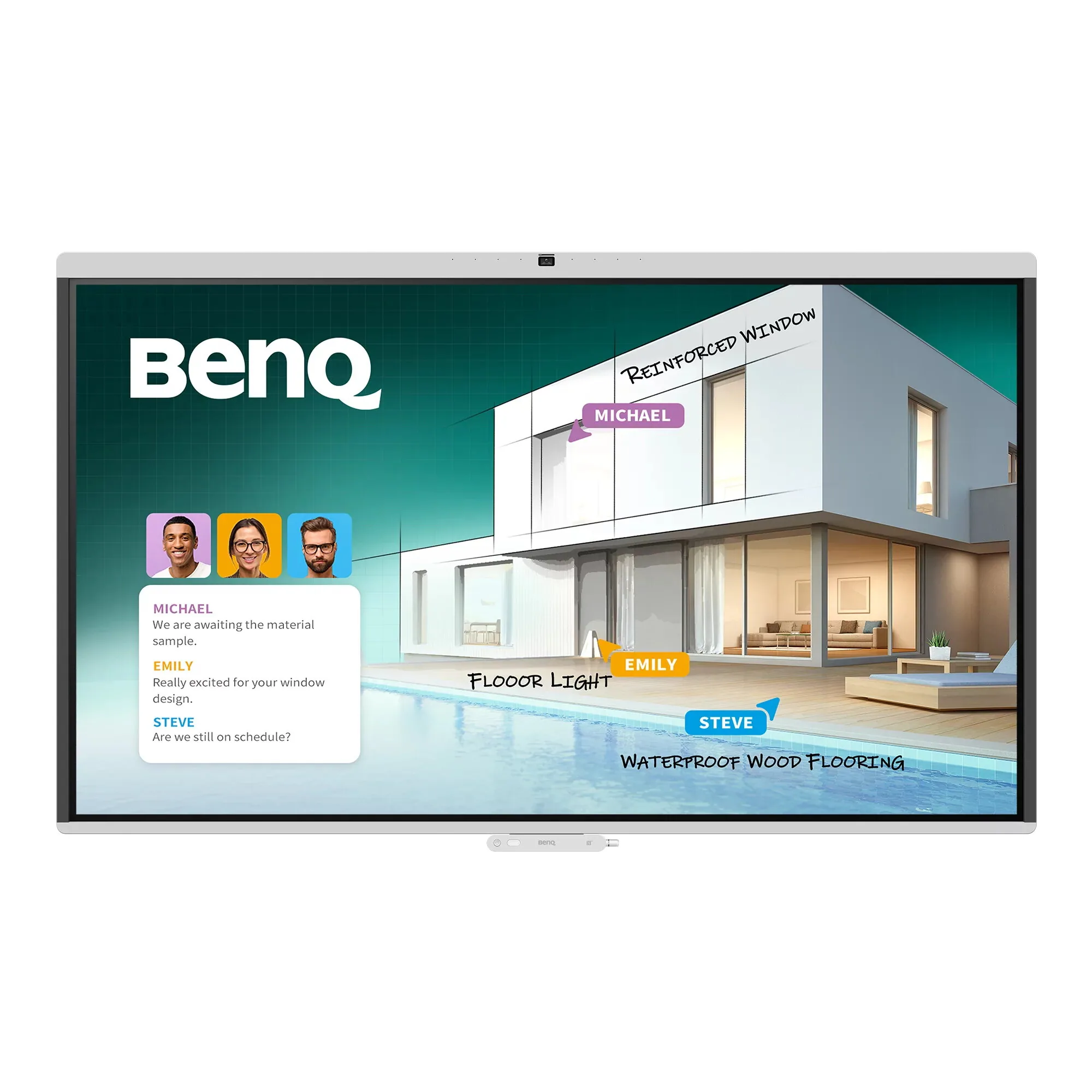 BenQ CM7505 Interaktives Whiteboard 190,5 cm (75") 3840 x 2160 Pixel Touchscreen Weiß USB / Bluetooth – Bild 1