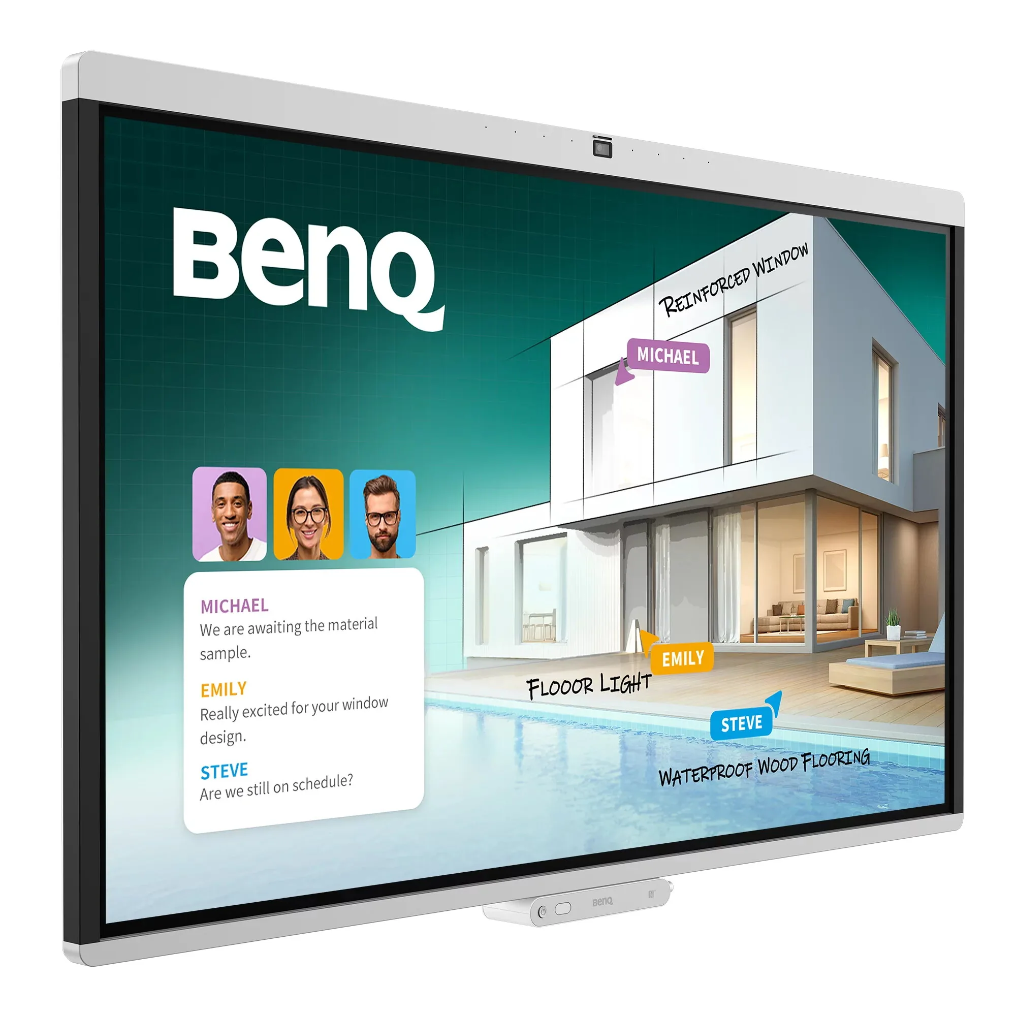 BenQ CM5505 Interaktives Whiteboard 139,7 cm (55") 3840 x 2160 Pixel Touchscreen Weiß USB / Bluetooth – Bild 2