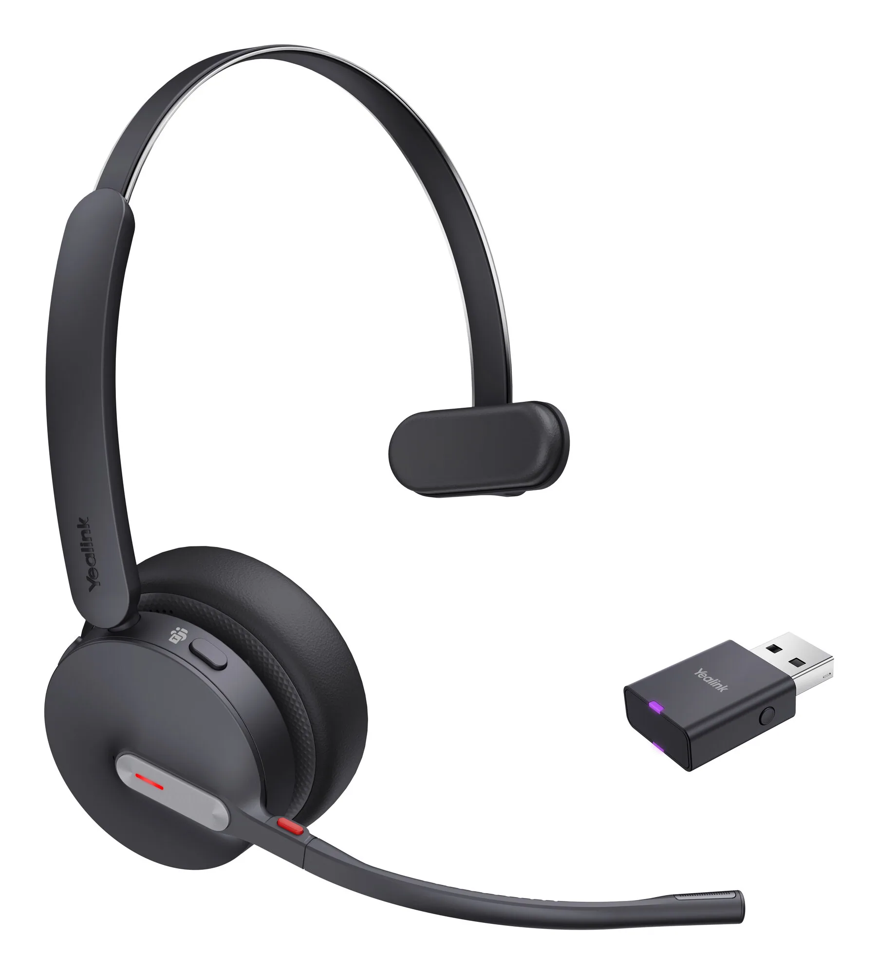 Yealink WH64 Hybrid Mono Teams Kopfhörer Kabellos Kopfband Büro/Callcenter Mikro-USB Bluetooth Schwarz – Bild 1