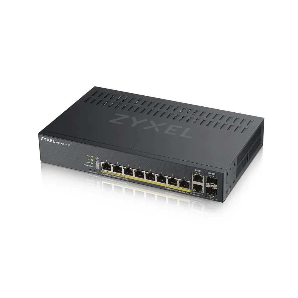 Zyxel GS1920-8HPV2 Managed Gigabit Ethernet (10/100/1000) Power over Ethernet (PoE) Schwarz – Bild 3