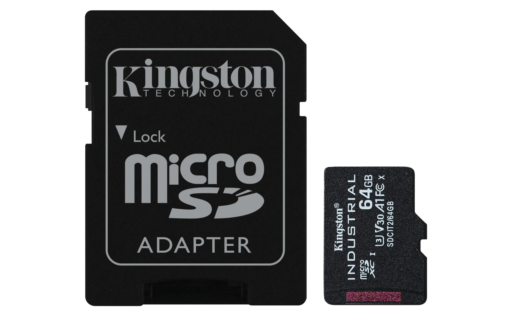 Kingston Technology 64GB microSDXC Industrial C10 A1 pSLC Karte + SD-Adapter – Bild 1