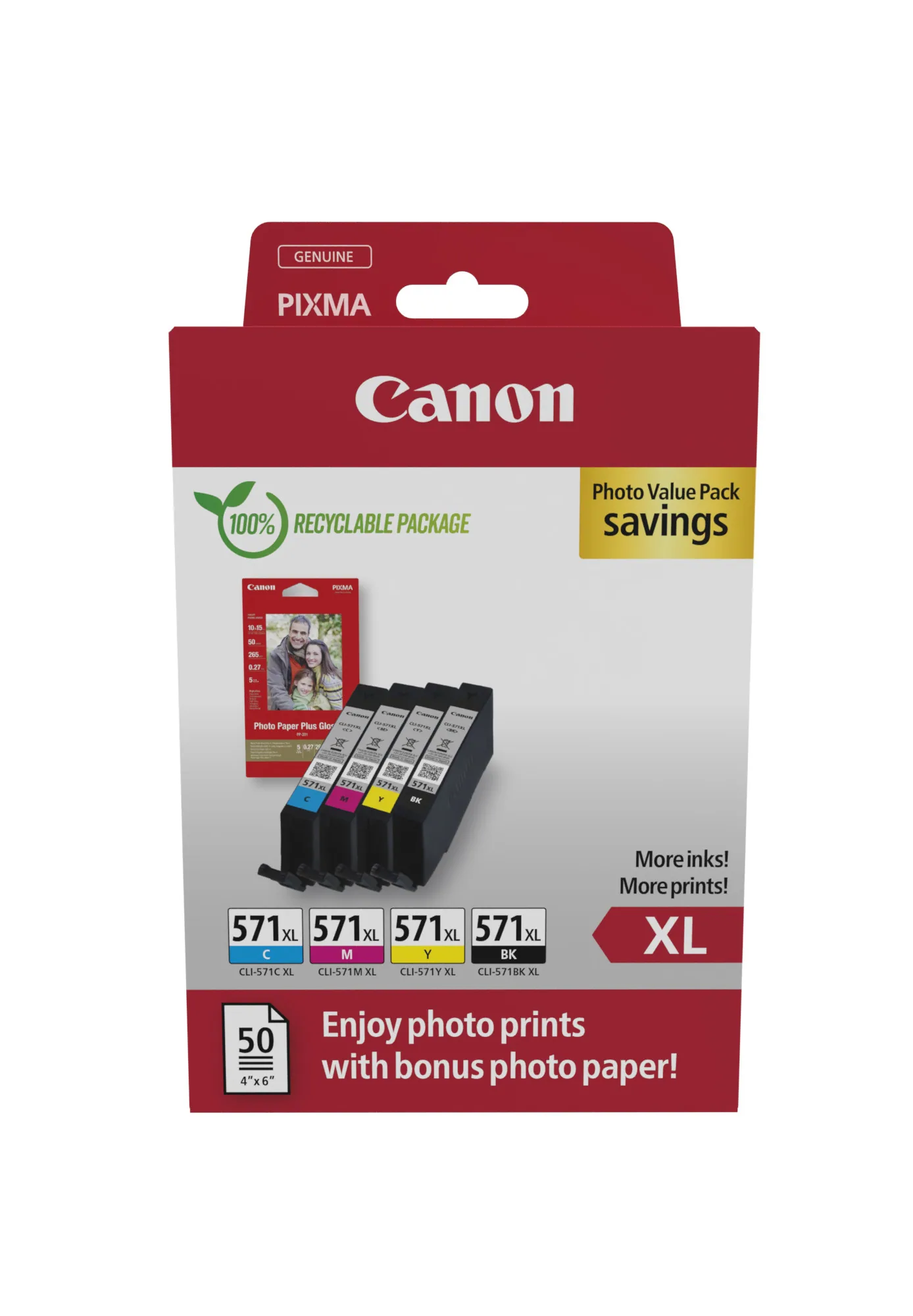 Canon CLI-571XL BK/C/M/Y Photo Value Pack – Bild 1
