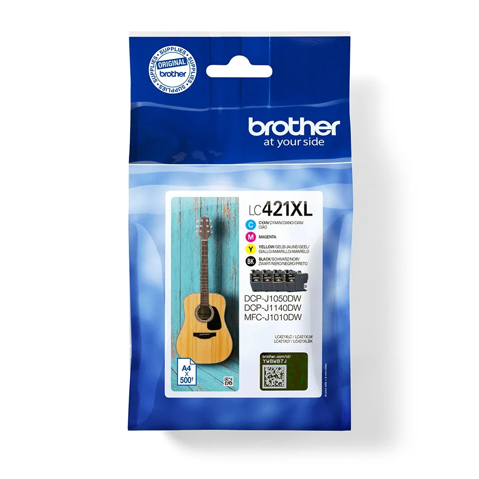 Brother LC-421XLVAL PagePack 4 Stück(e) Original Hohe (XL-) Ausbeute Schwarz, Cyan, Magenta, Gelb – Bild 1