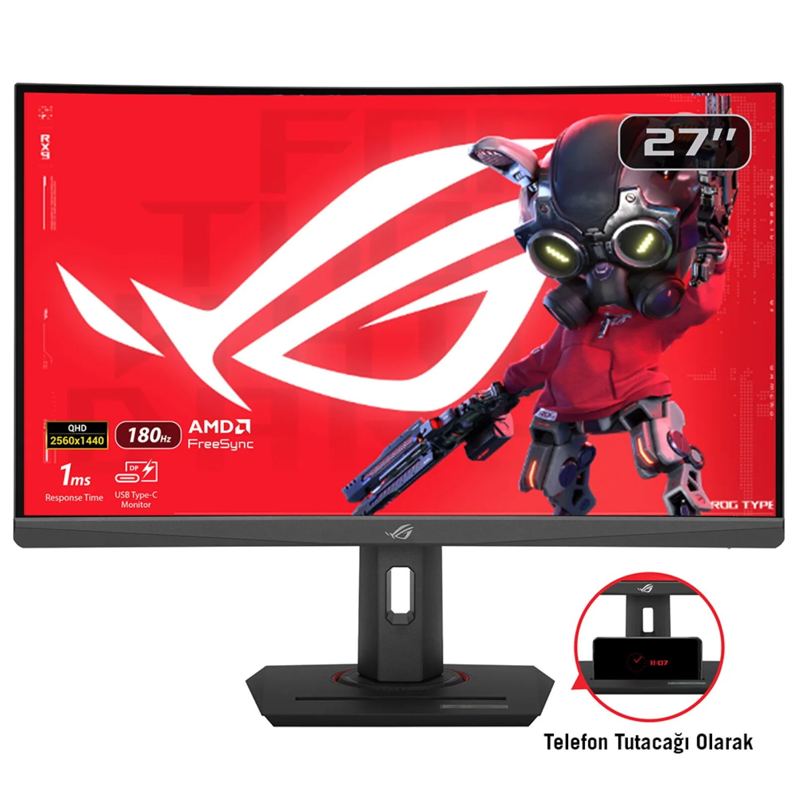 ASUS XG27WCS Computerbildschirm 68,6 cm (27") 2560 x 1440 Pixel Wide Quad HD Schwarz – Bild 1
