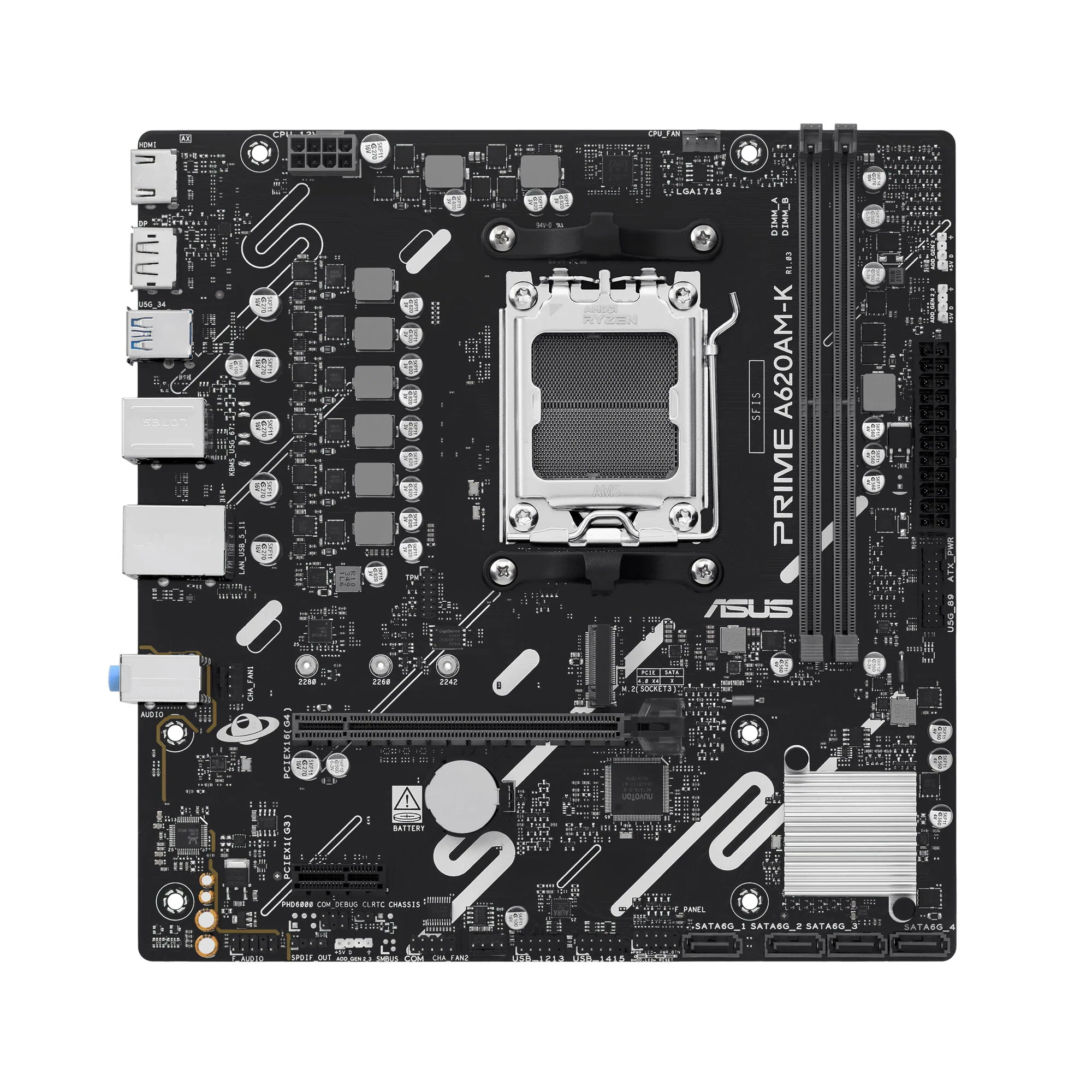 ASUS PRIME A620AM-K AMD A620A Sockel AM5 micro ATX – Bild 1
