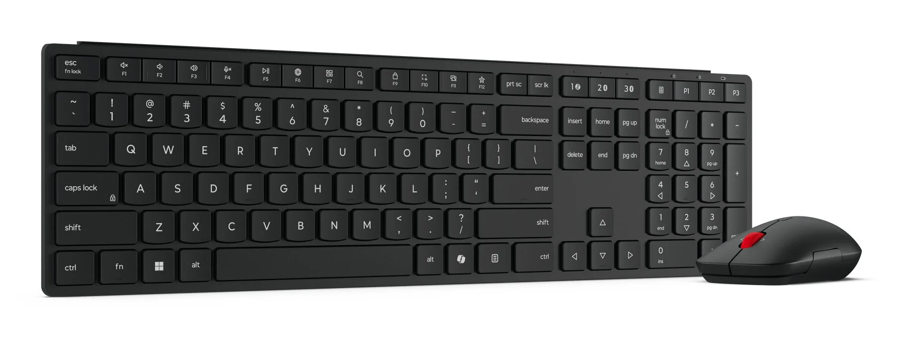 Lenovo 4X31S04848 Tastatur Maus enthalten Büro RF Wireless + Bluetooth US Englisch Schwarz – Bild 4