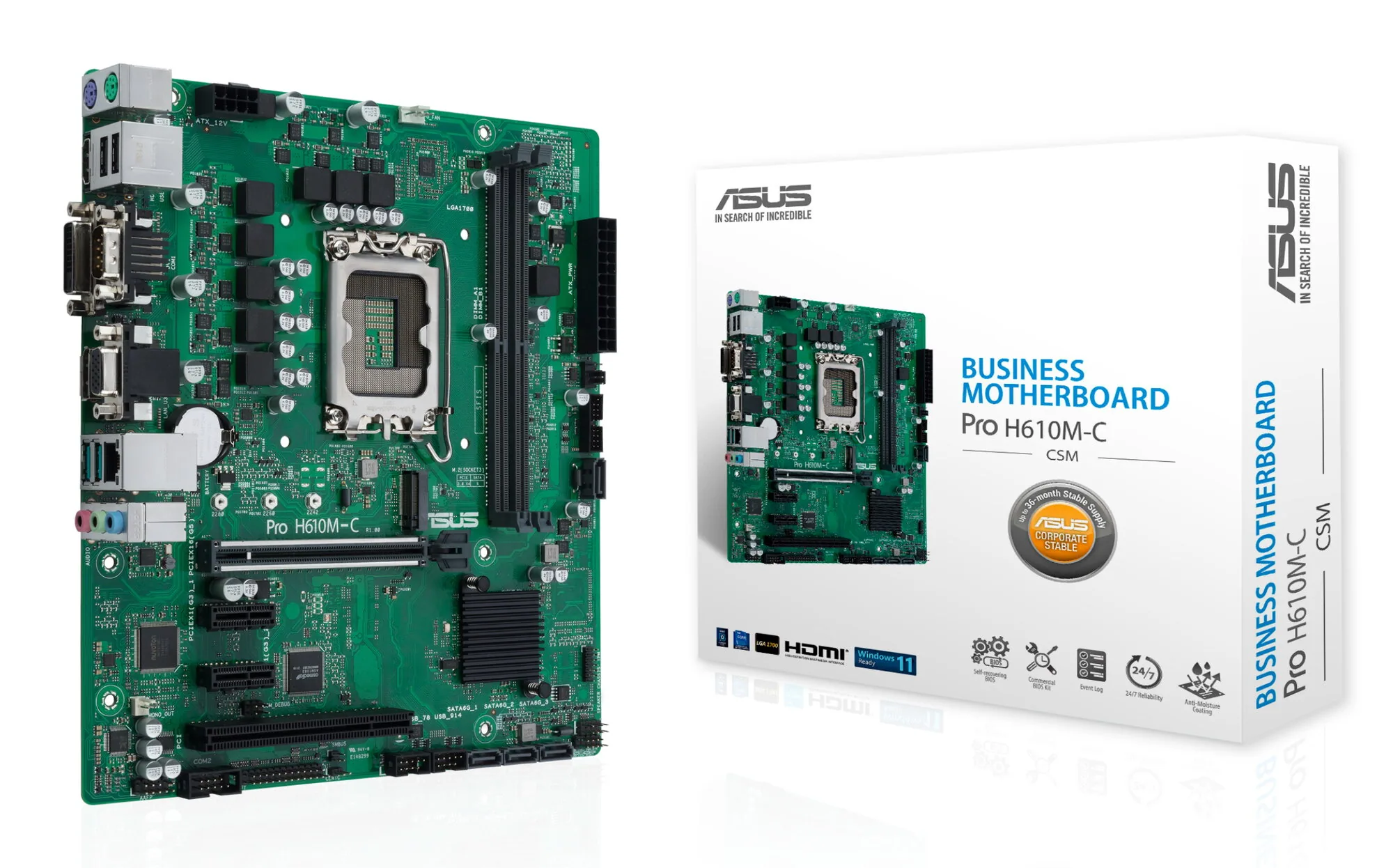 ASUS Pro H610M-C-CSM Intel H610 LGA 1700 micro ATX – Bild 1