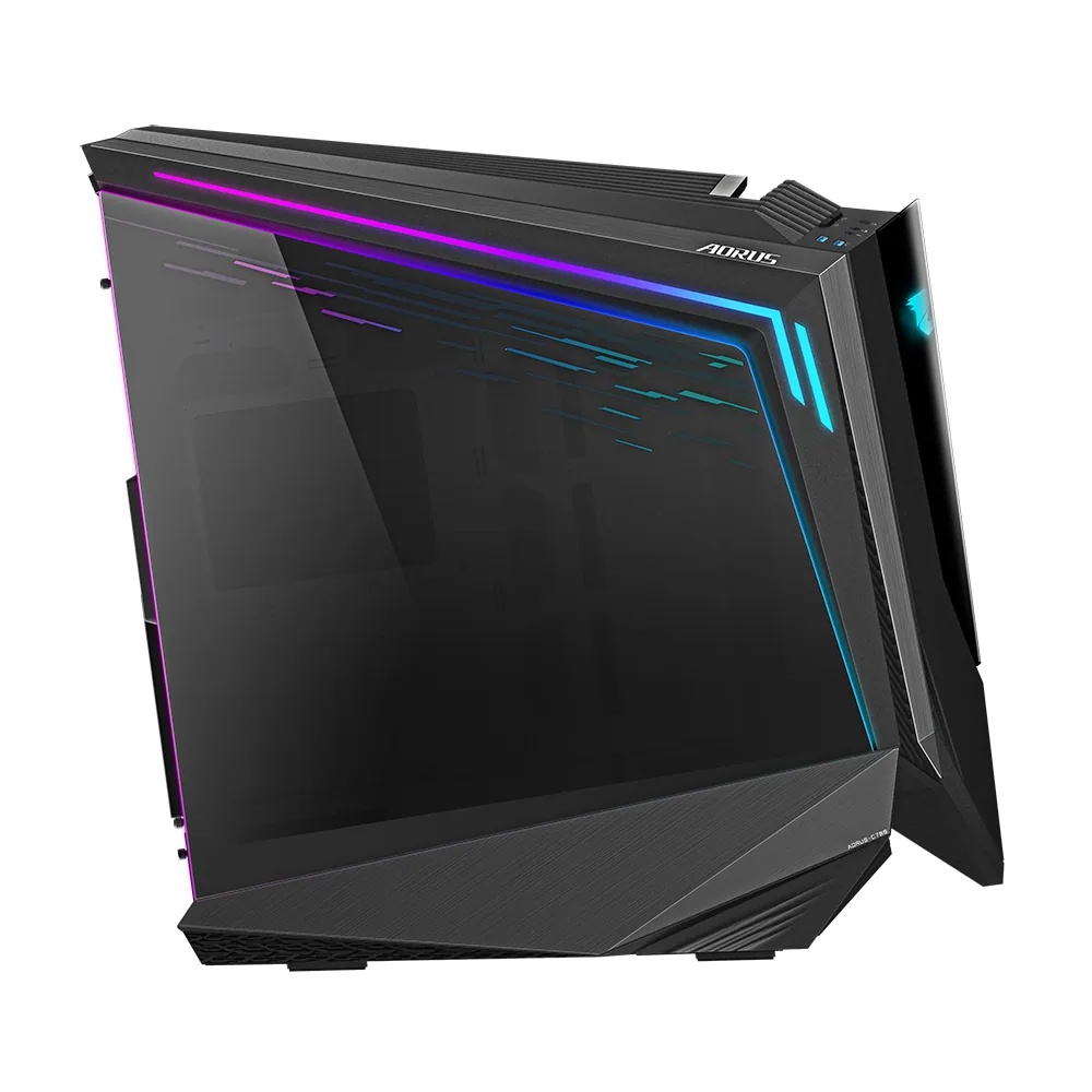 GIGABYTE AORUS C700 GLASS PC-Gehäuse – Full-Tower, unterstützt bis zu E-ATX & 420-mm-Radiatoren, vorinstallierte 5x 120-mm-Lüfter, USB 3.1 Typ-C, RGB Fusion – Bild 2