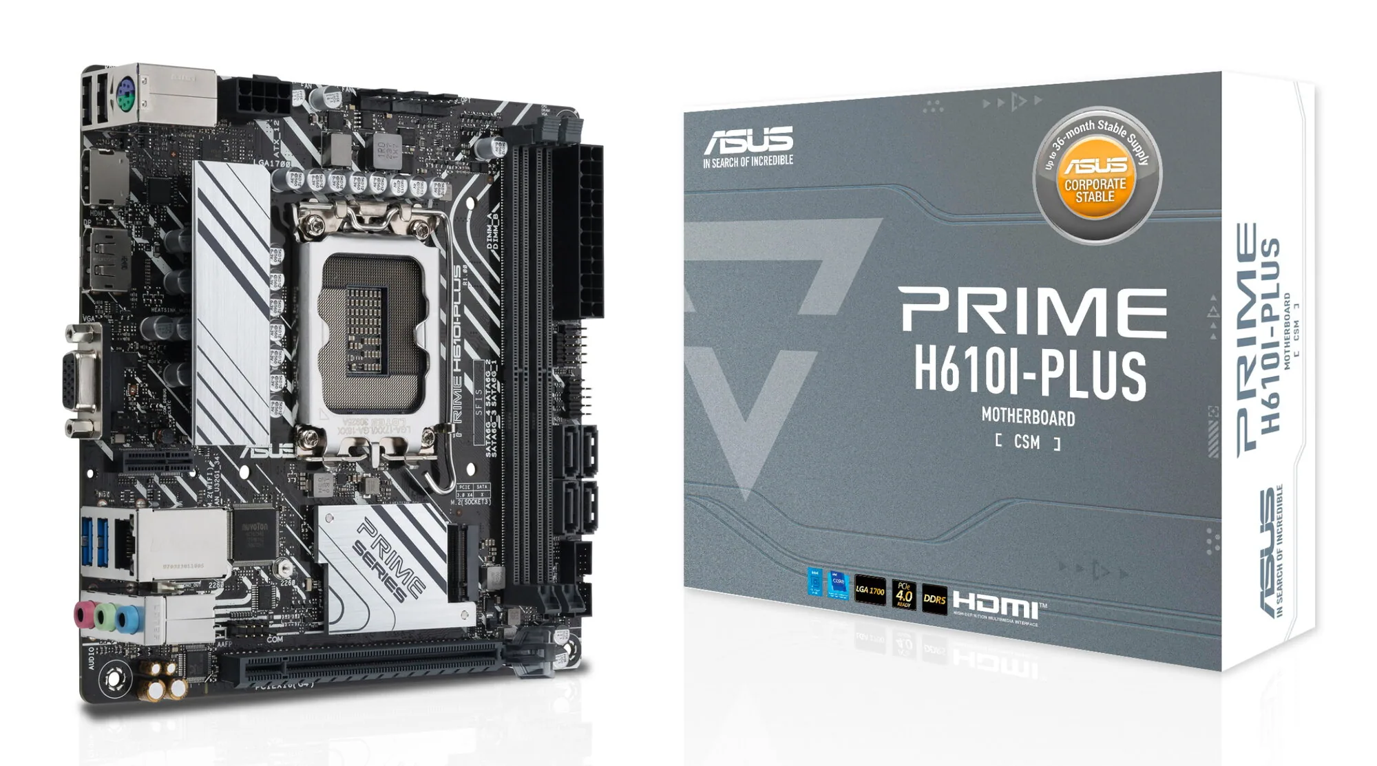 ASUS PRIME H610I-PLUS-CSM Intel H610 LGA 1700 mini ITX – Bild 1