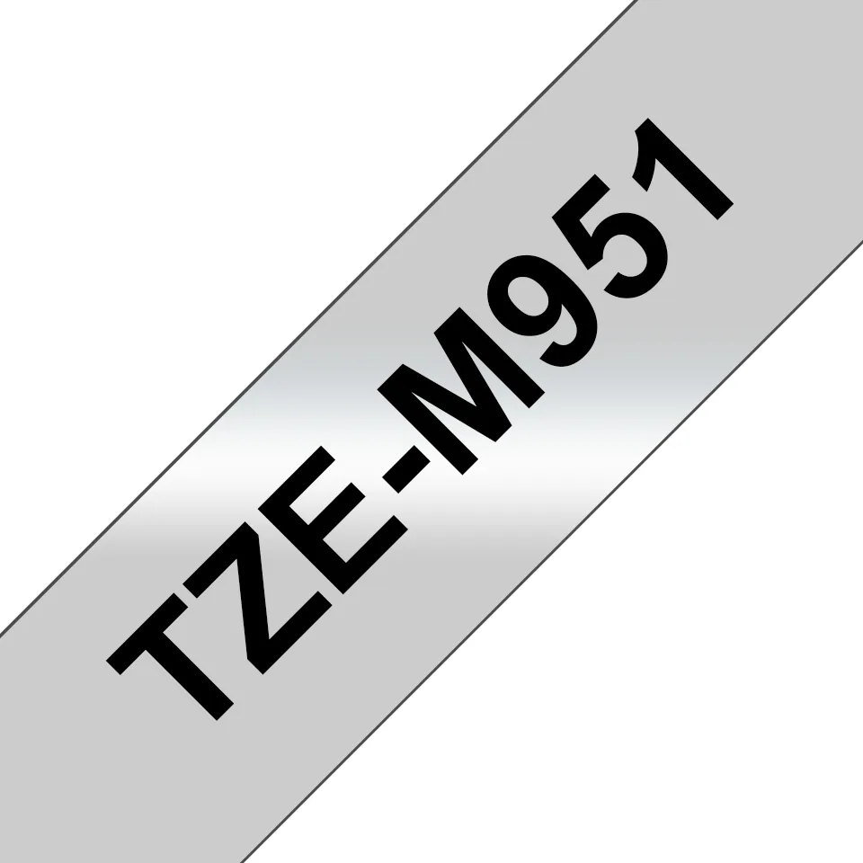 Brother TZE-M951 Etiketten erstellendes Band schwarz auf silber – Bild 2