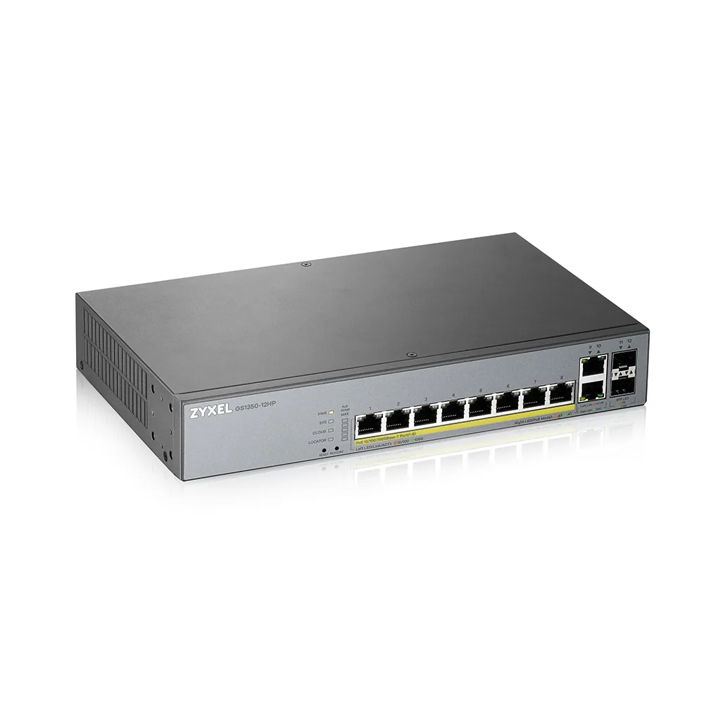 Zyxel GS1350-12HP-EU0101F Netzwerk-Switch Managed L2 Gigabit Ethernet (10/100/1000) Power over Ethernet (PoE) Grau – Bild 1