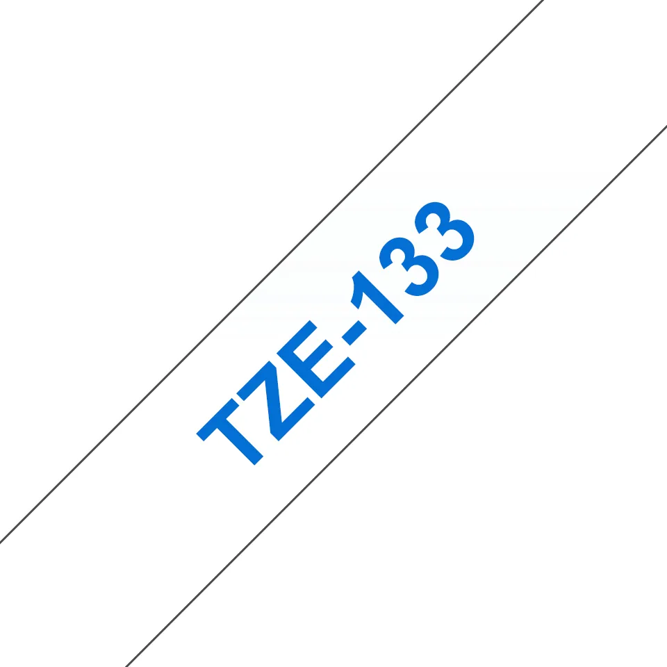 Brother TZE-133 Etiketten erstellendes Band Blau auf transparent – Bild 1